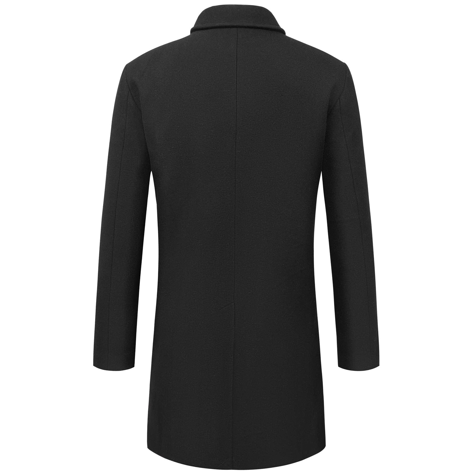 WULFUL Men's Slim Fit Wool Trench Coat - Warm Winter Overcoat for Business, Office & Formal Occasions