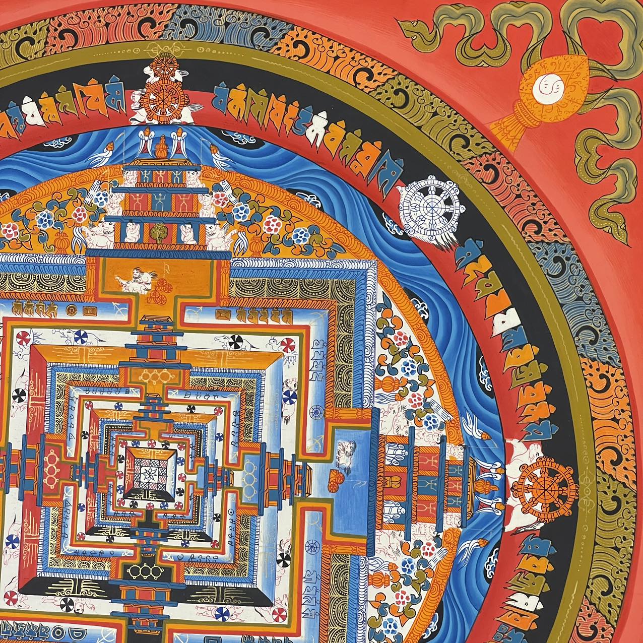 Authentic Kalachakra Mandala Tibetan Thangka Painting - Handmade Buddhist Wall Art for Meditation & Home Decor | Perfect for Yoga Studios, Spiritual Spaces & Gift Giving