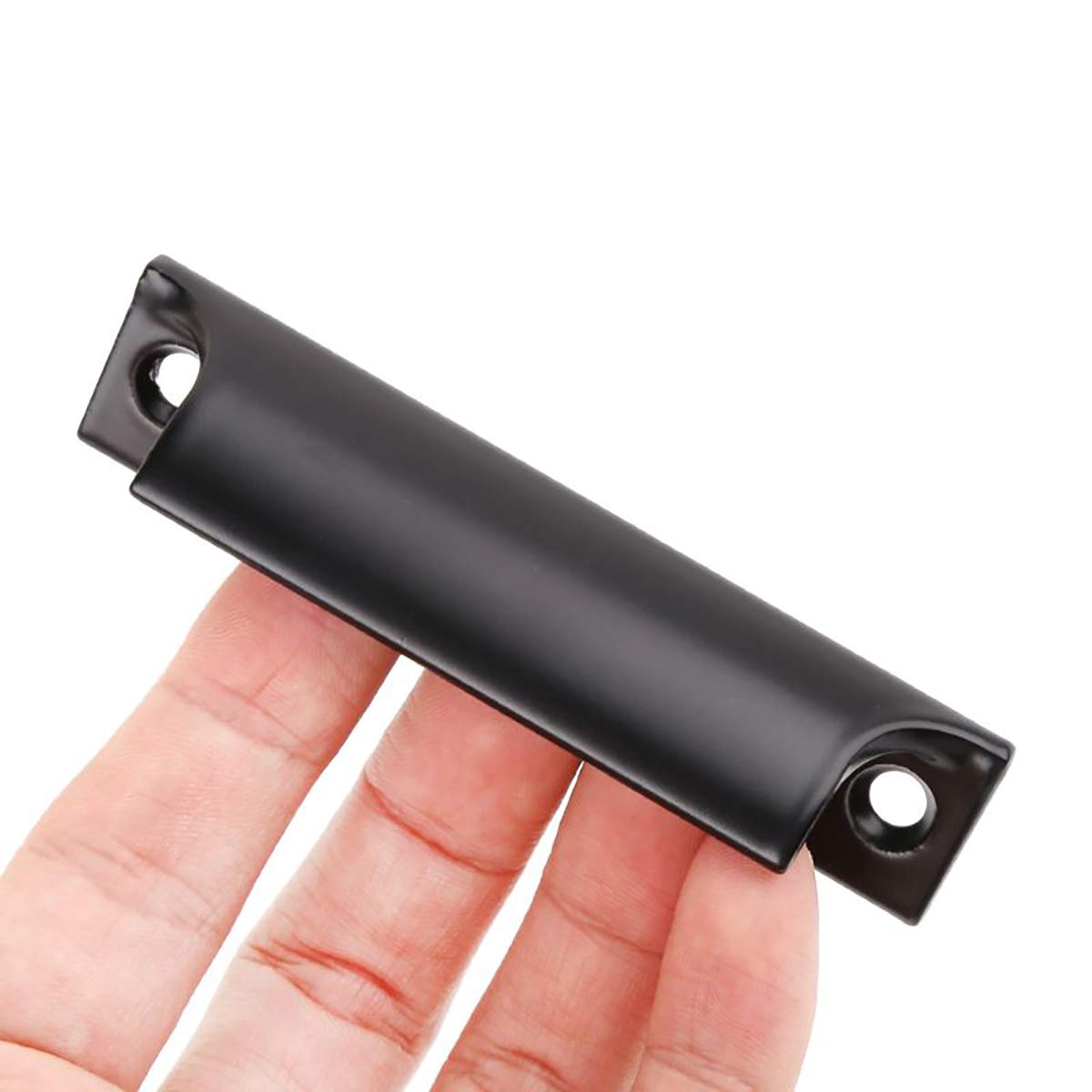 Queenbox Aluminum Alloy Replacement Door Handle - Single Door Knob & Lever for Windows, Screen Doors, Balcony & Drawers (3.54x0.79 Inch, Black) - Perfect for Home, Office & RV Renovation