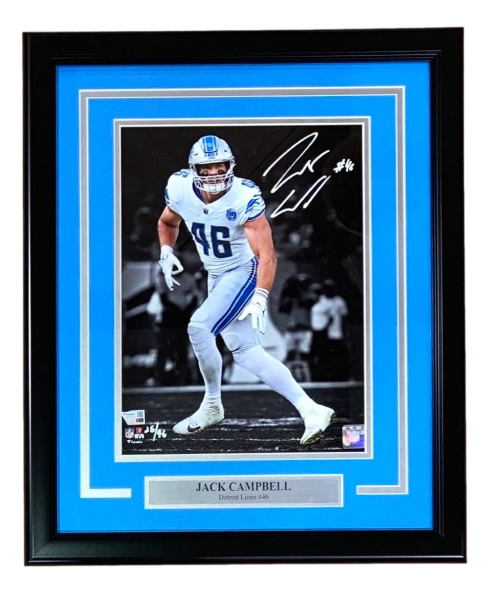 Jack Campbell Autographed 11x14 Framed Detroit Lions Photo - Limited Edition Collectible for NFL Fans - Perfect for Man Cave, Sports Memorabilia Room, or Gift for Football Enthusiasts