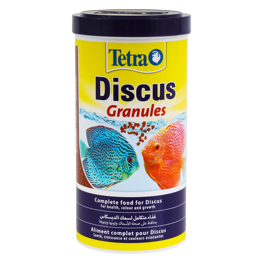 Premium Tetra Discus Fish Food - Complete Balanced Nutrition for Mid-Water & Bottom-Feeding Tropical Fish - 1 Liter (33.8 oz) - Ideal for Discus, Angelfish & Community Aquariums