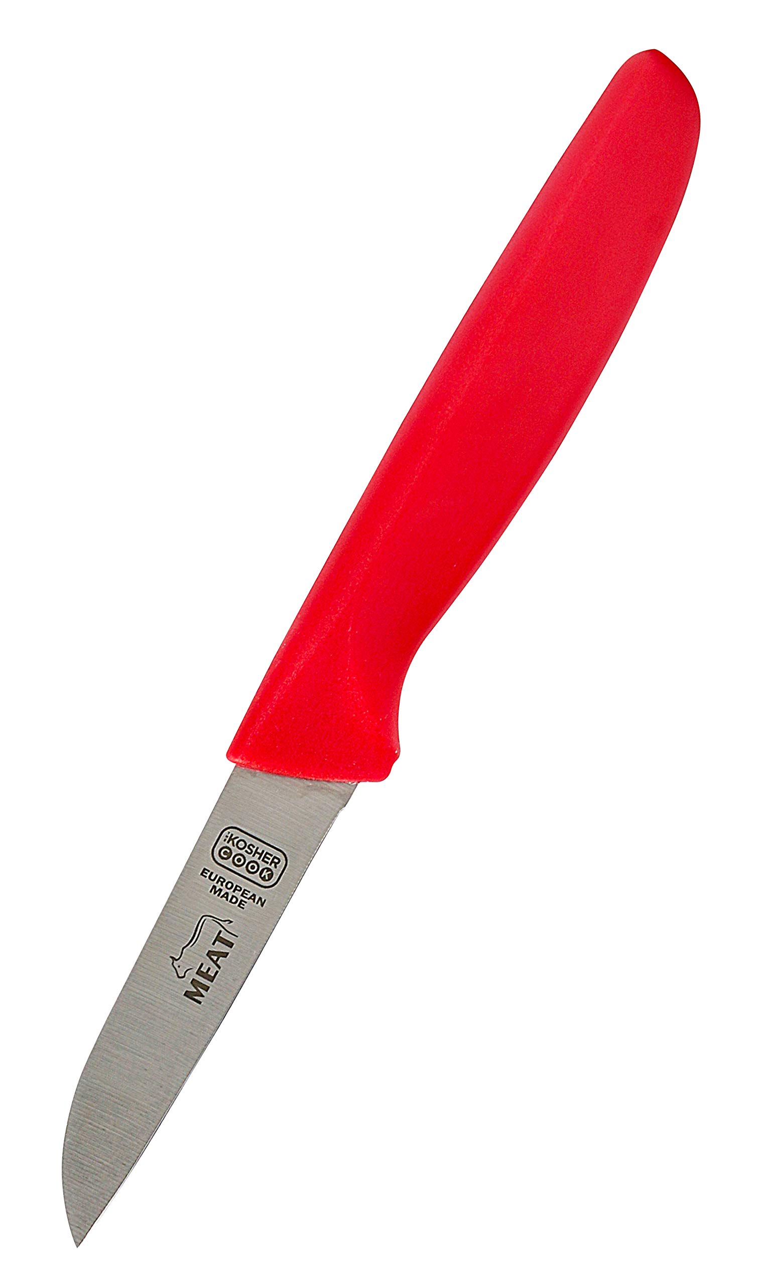 3 Inch Paring Knife - Ultra Sharp Kitchen Knife with Ergonomic Handle & Pointed Tip - Red Color Coded for Easy Identification - Perfect for Peeling, Slicing Fruits & Vegetables, and Detailed Food Prep