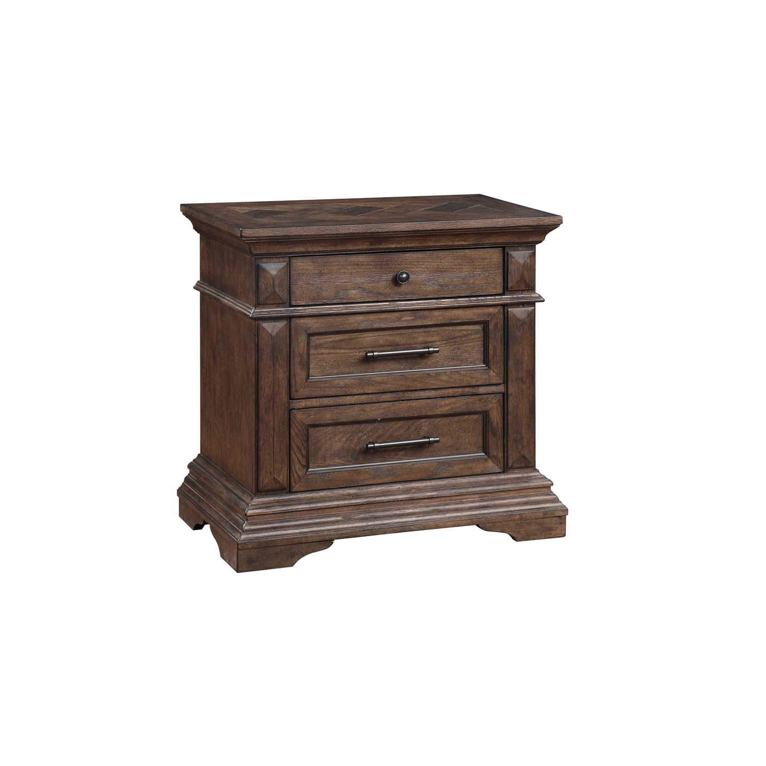 New Classic Furniture Mar Vista Nightstand - Solid Walnut Wood Bedside Table for Bedroom, Living Room & Guest Room | Stylish Storage with Drawer & Shelf