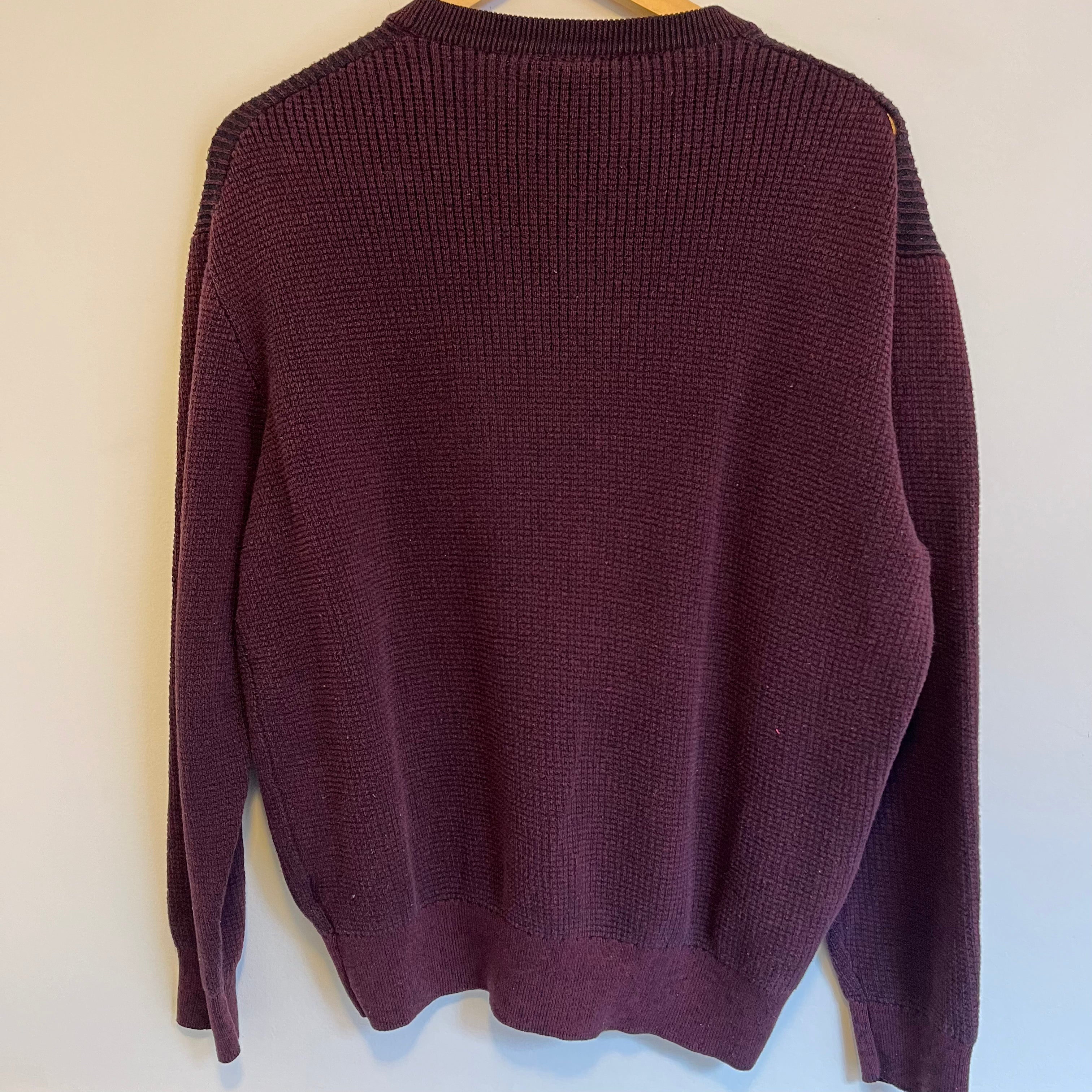 Maroon Crewneck Sweatshirt for Men - Soft Cotton Comfort Fit XL - Perfect for Casual Wear, Gym & Lounge