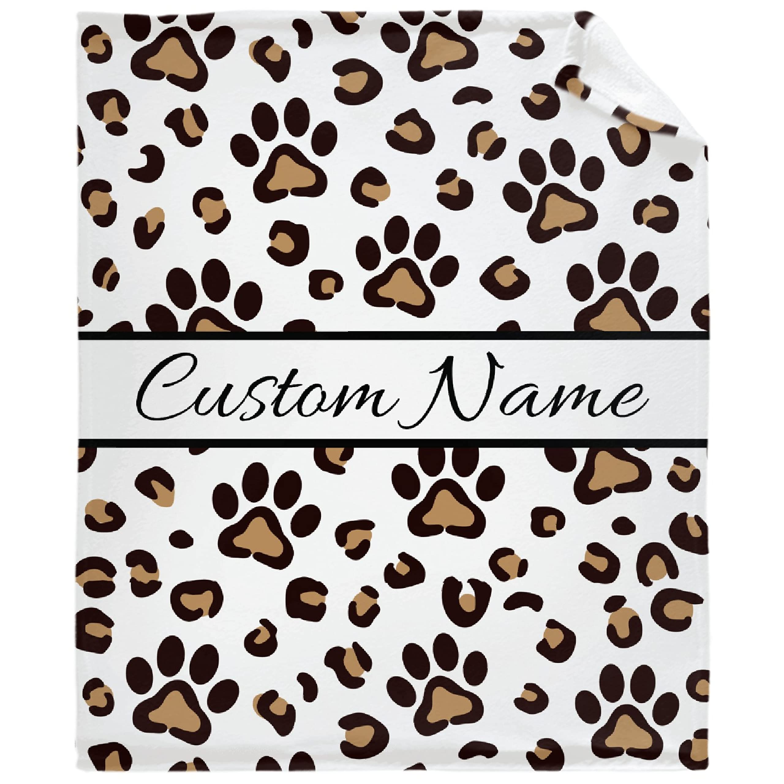 **Custom Dog Name Blanket - Personalized Dog Paw Print Throw Blanket 90