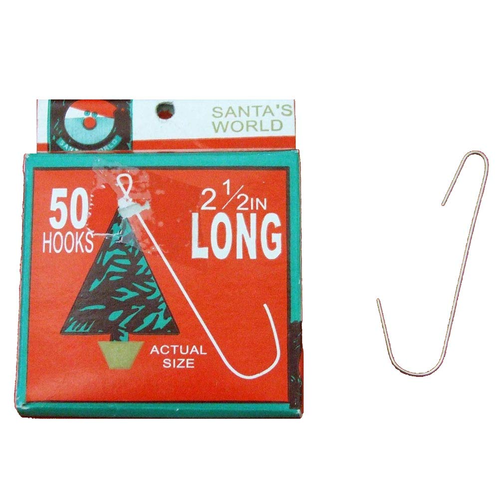 Kurt S. Adler 2.5-Inch Christmas Ornament Hooks - 50 Piece Set for Tree Decorations, Holiday Party & Gift Wrapping | Durable Metal Hangers for Xmas Decor