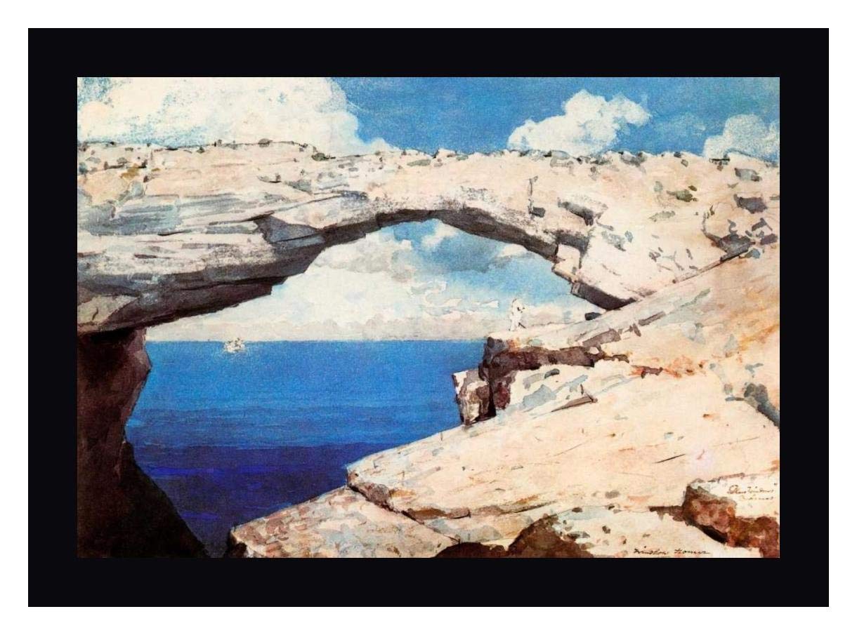 Winslow Homer Glass Windows Bahamas Framed Canvas Art Print - 15