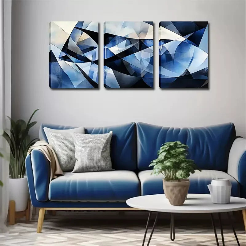 3-Piece Abstract Pattern Wall Art Canvas Set - Framed 40x60cm (16x24in) - High Quality Print - 100% Australian Made - Ready to Hang - Perfect for Living Room, Bedroom & Office Decor