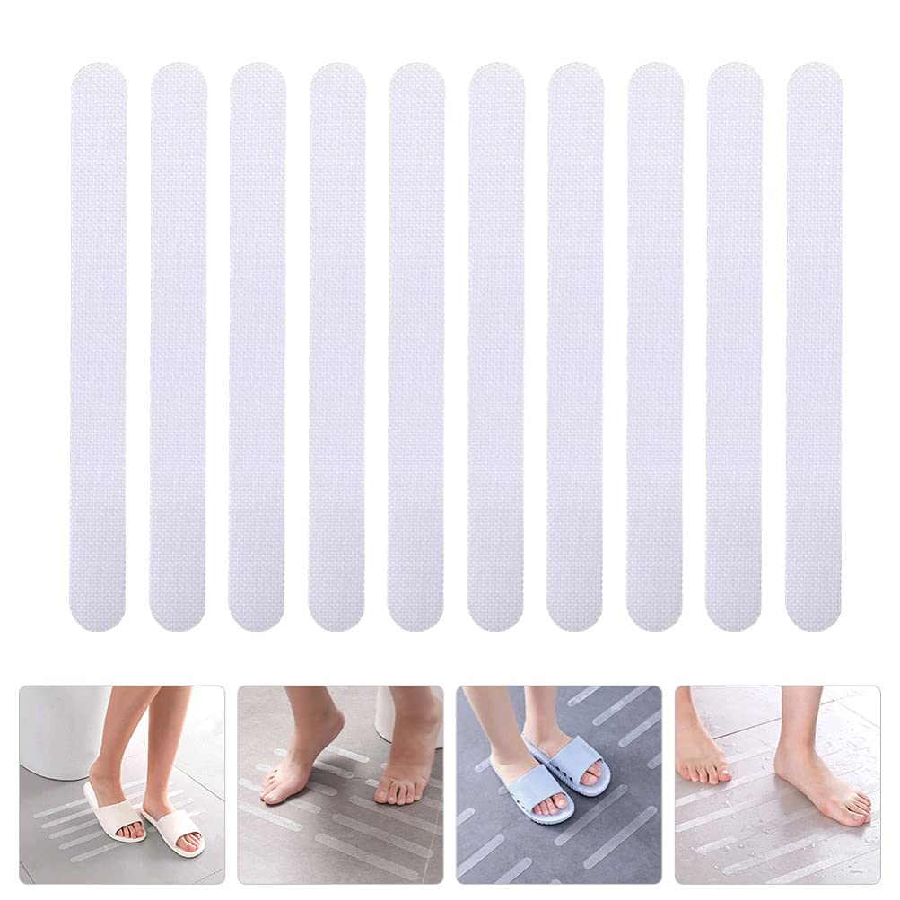 24-Piece Transparent Non-Slip Bathroom Floor Stickers | Anti-Skid Bathtub & Pool Safety Tape | Waterproof Adhesive Strips for Showers, Stairs, and Slippery Surfaces