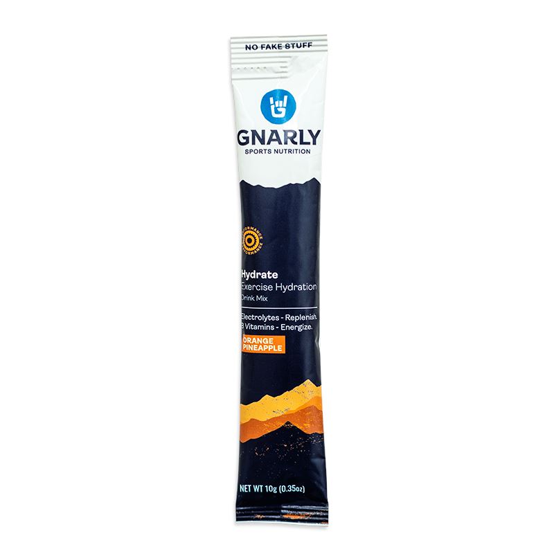 Hydrate Orange Pineapple Electrolyte Powder Sticks - Tropical Flavored Hydration for Workouts, Travel & Outdoor Activities