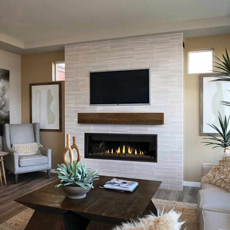 Napoleon Ascent Premium 56 Inch Linear Direct Vent Gas Fireplace - BLP56NTE | Modern Home Heating Solution for Living Rooms & Patios