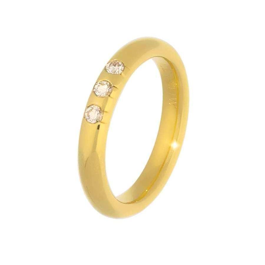 18ct Yellow Gold Three Stone Diamond Eternity Ring (0.12ct TW, VS1 Clarity, Size L) - Perfect for Anniversaries, Engagements & Special Occasions