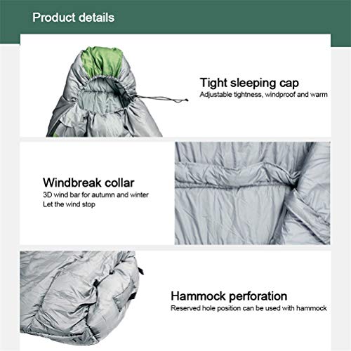 Multifunctional Hammock Sleeping Bag - Warm & Lightweight for Winter Camping, Hiking, Travel - Thermal Insulated Cotton Sleeping Bag for Outdoor Adventures (Green) - Perfect for Backpacking, Picnics, and Cold Weather Camping