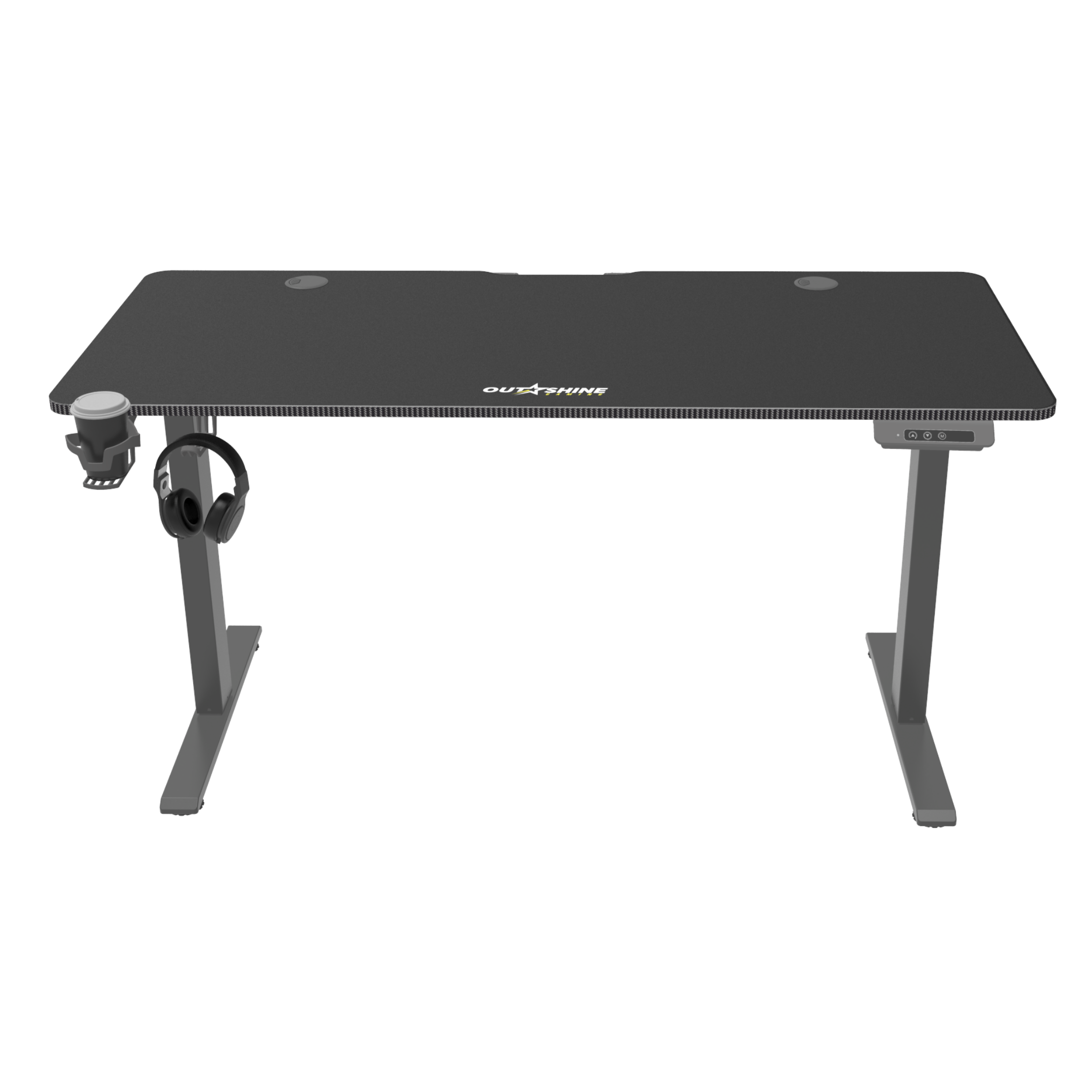 Premium Hover Gaming Desk - Electric Height Adjustable Computer Desk for PC & Console Gamers - Ergonomic Home Office & Streaming Setup with Cable Management
