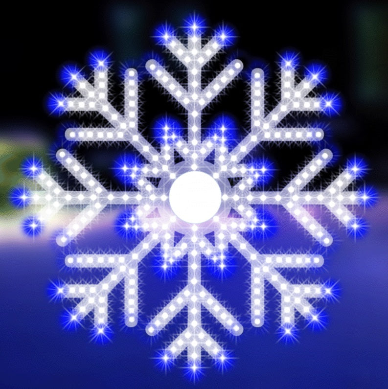 24-Pack Vibrant LED Twinkling Snowflake Christmas Tree Decorations - Indoor/Outdoor Holiday Party Decor for Home, Yard, and Office