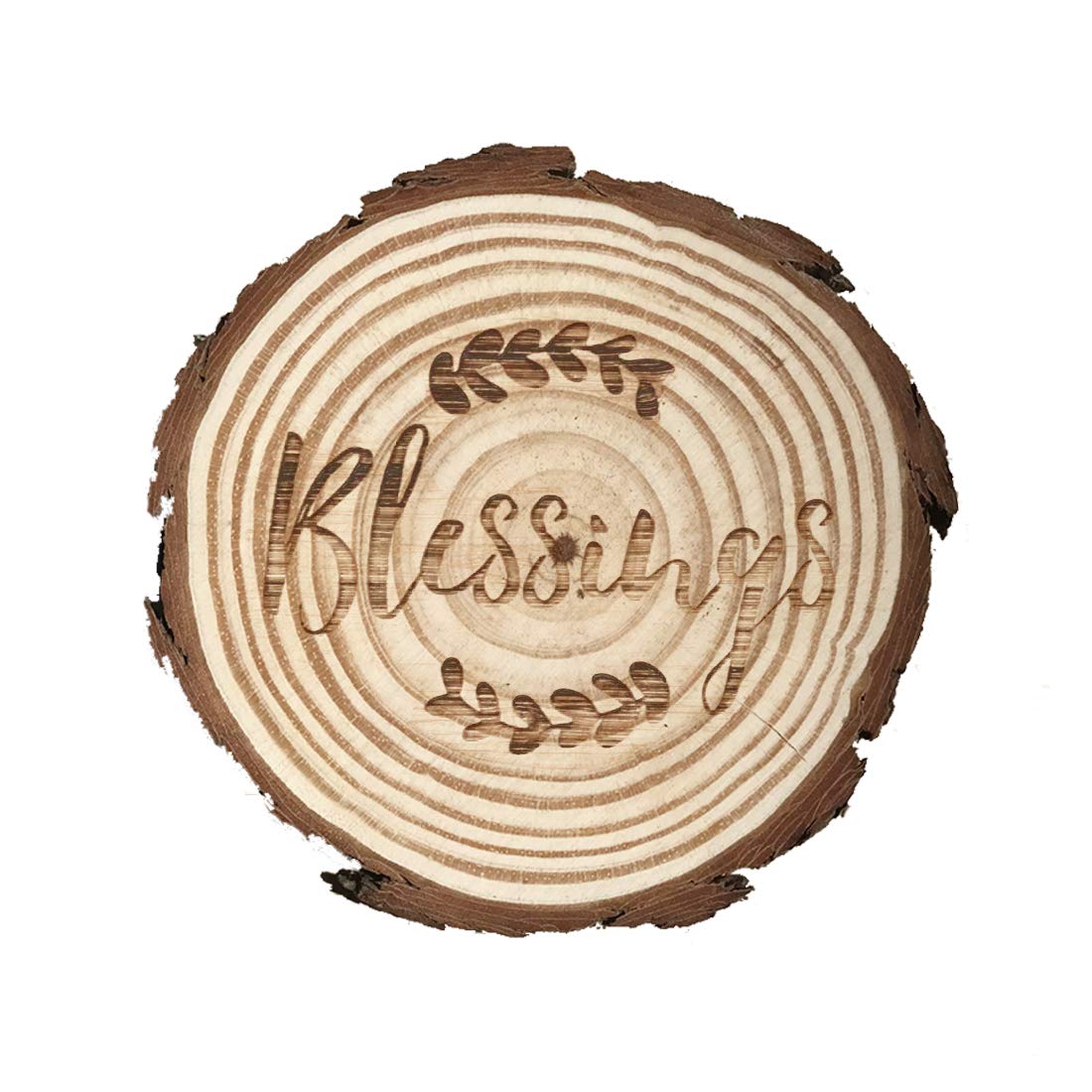 Personalized Custom Natural Wood Coaster Set with Olive Leaf Pattern - 4 Piece Set for Water Cups, Tea Cups, Home Decor & Furniture Protection - Perfect for Dining Tables, Coffee Bars & Housewarming Gifts