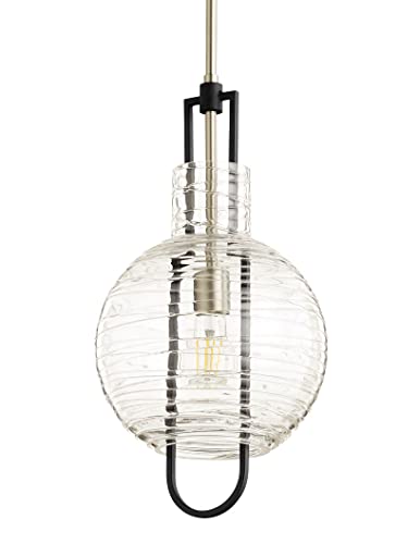Quorum 89-10-6965 Black Transitional One Light Pendant - Perfect for Kitchen Island, Dining Room, or Entryway Lighting