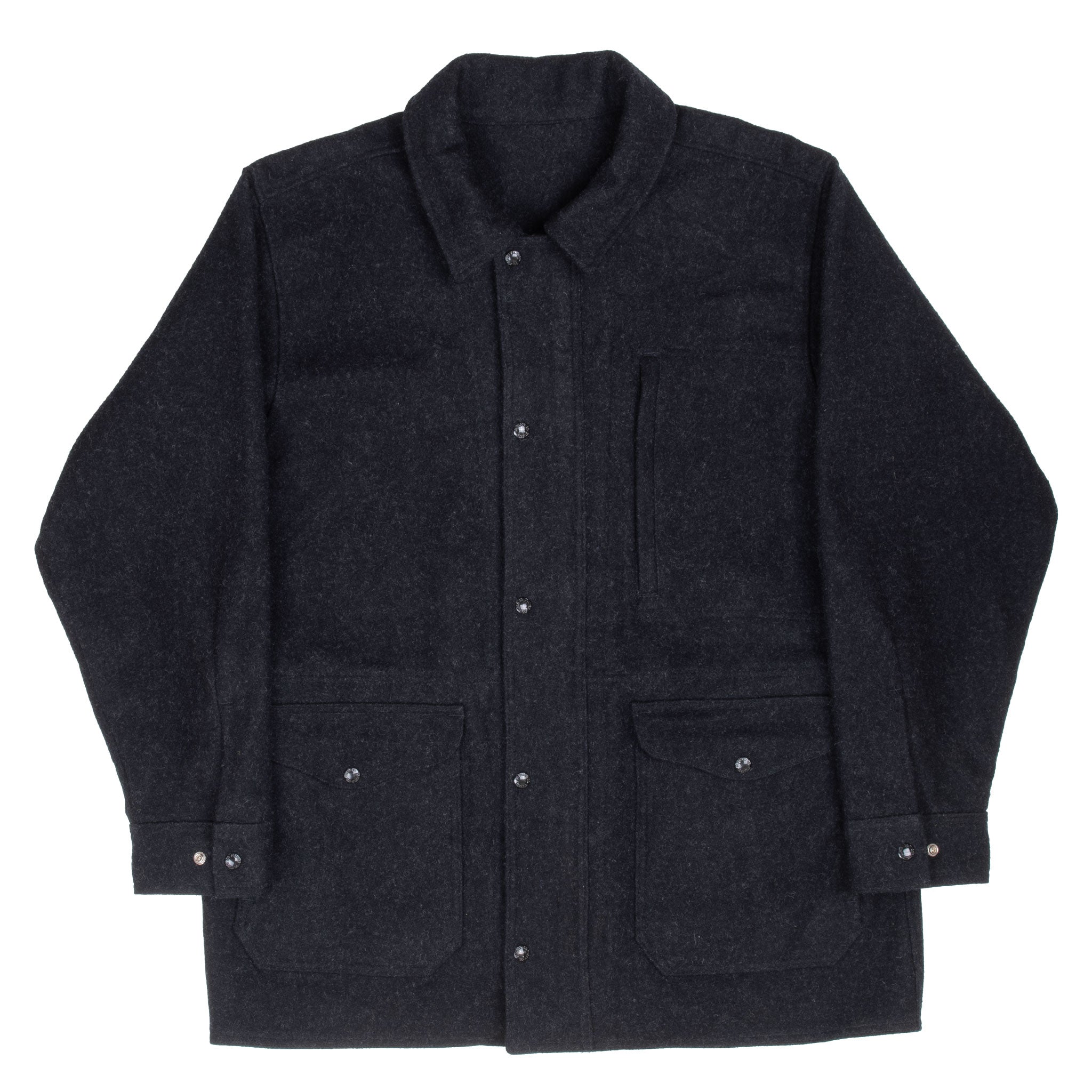 Vintage CC Filson Weekender Miles Breaker Black Wool Coat XL 2000s Made in USA - Classic Outdoor Jacket for Hiking, Camping & Cold Weather Adventures