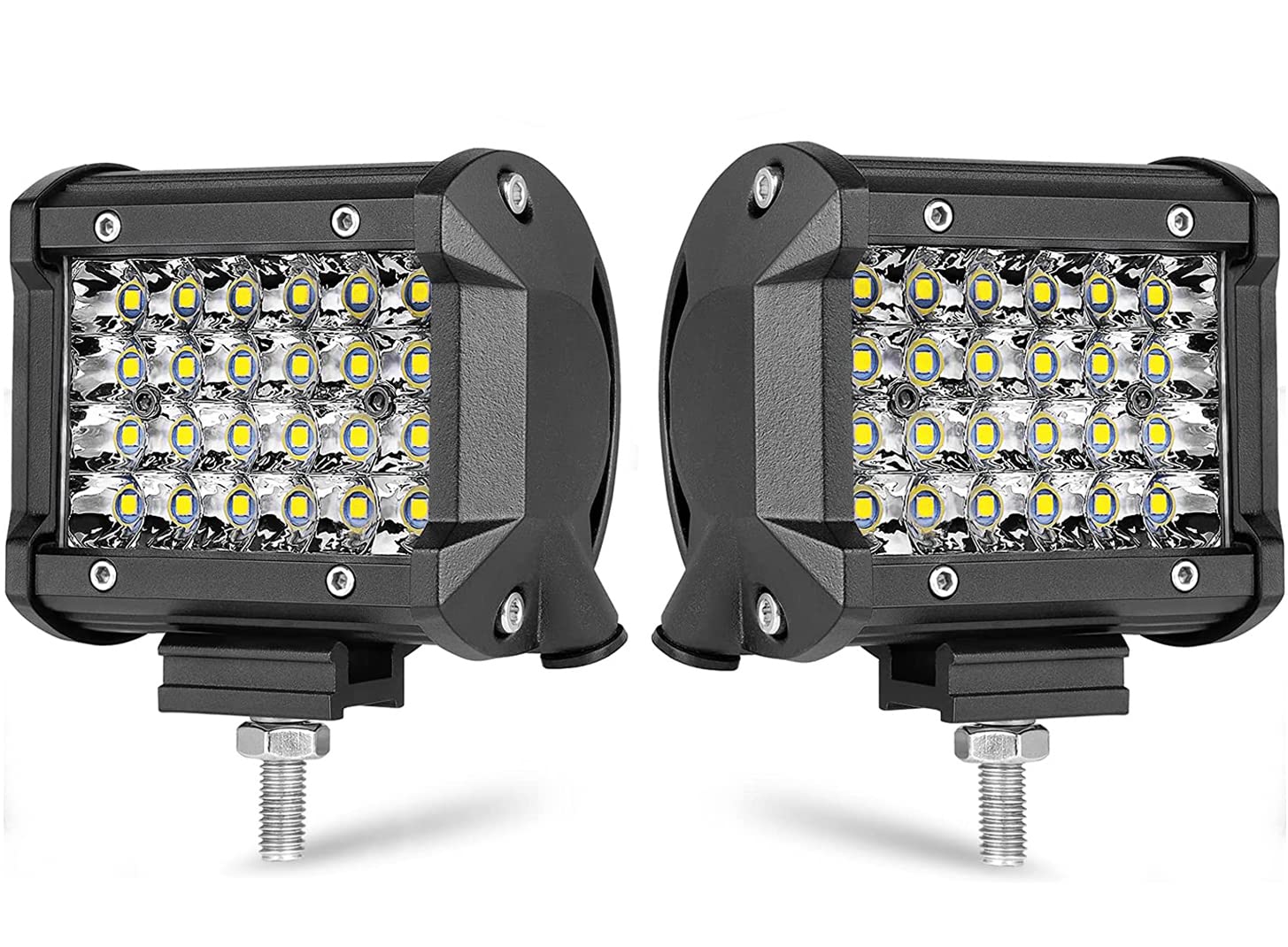 72W LED Light Pods, 2PCS 4-Inch LED Cube Lights - 12,000LM Spot Beam, IP67 Waterproof Off-Road Driving Lights for Trucks, ATV, UTV, SUV | Perfect for Tractor Work, Fog Lighting & Boat Applications