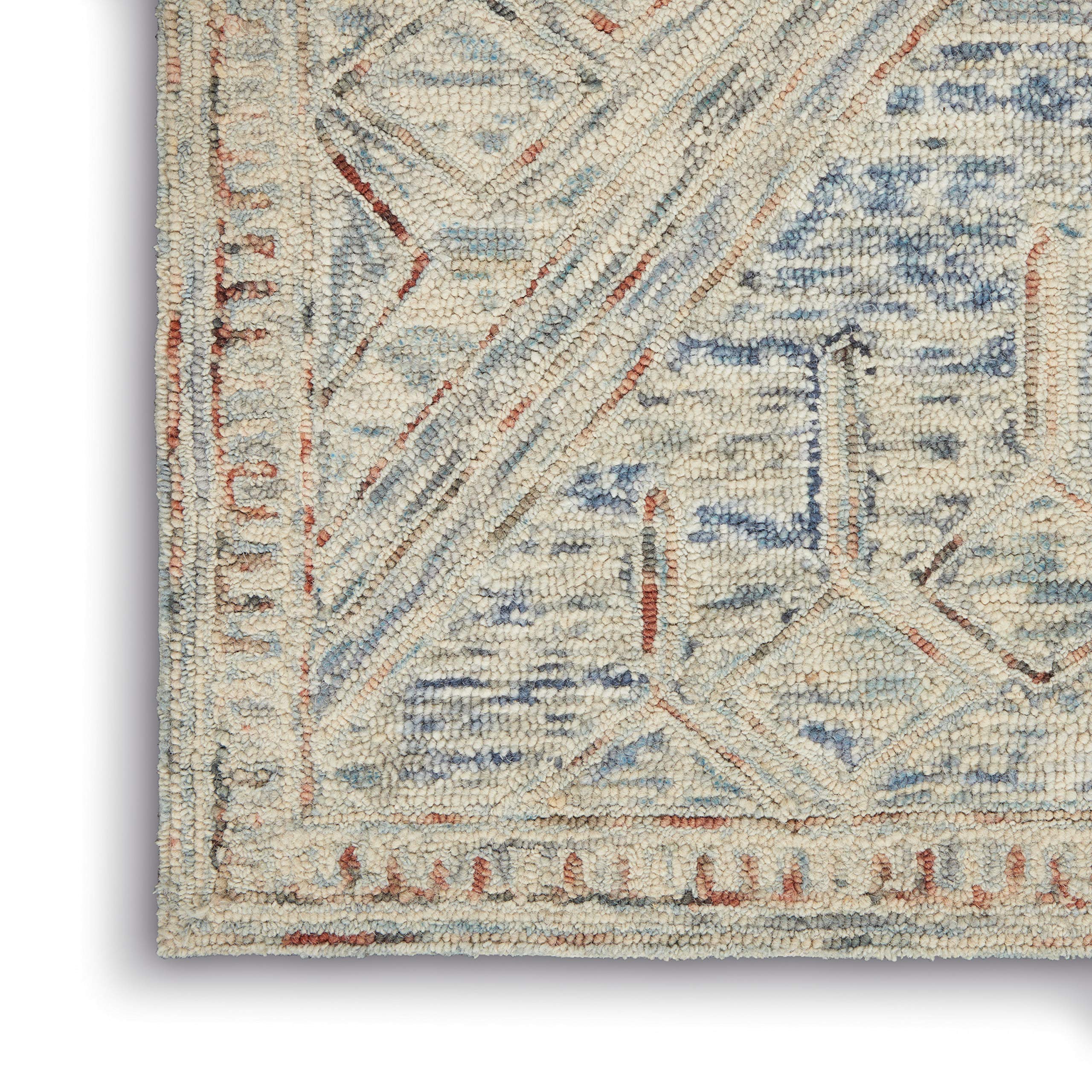 Nourison Linked Contemporary Blue Multi 5' x 7'6