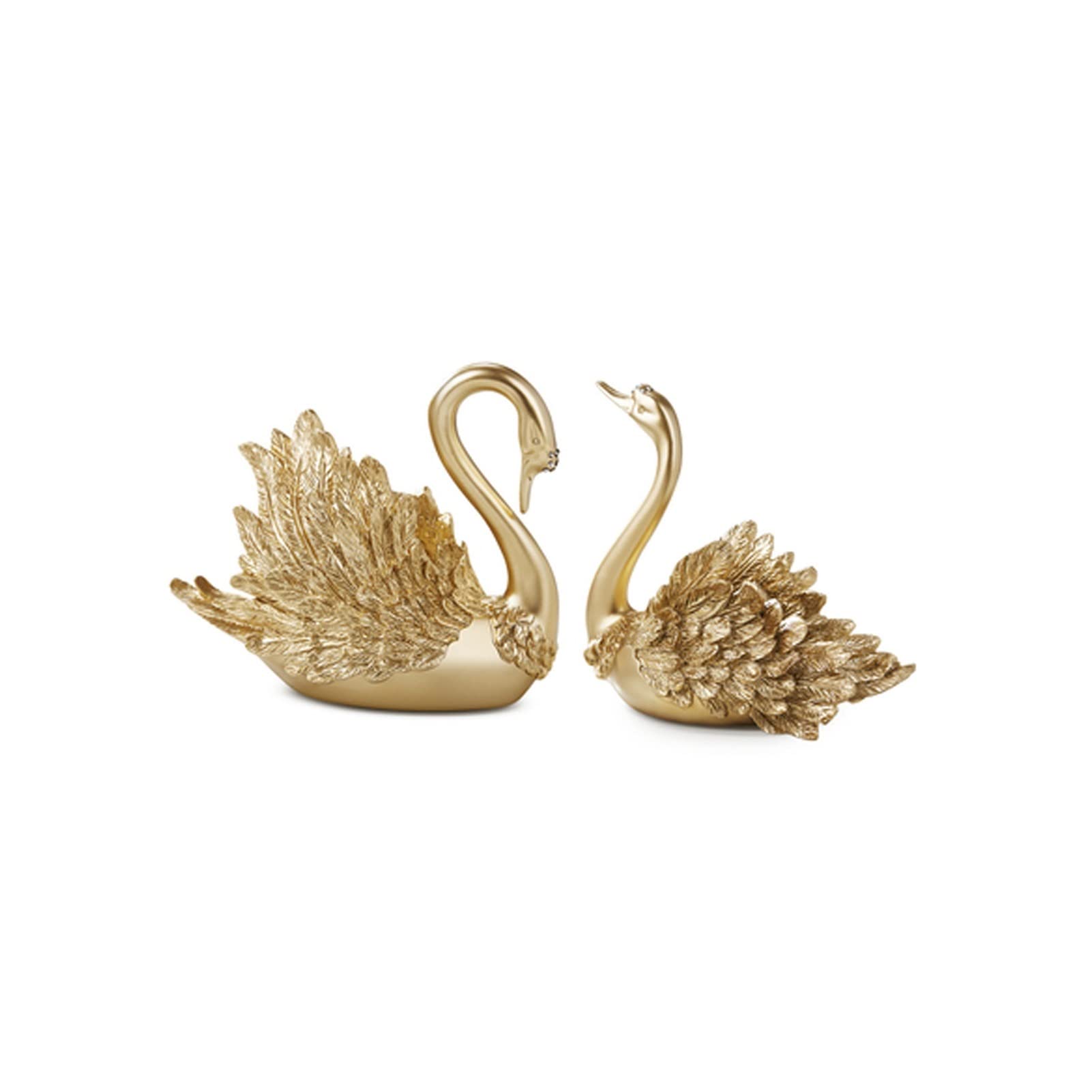Elegant Golden Swan Resin Decor Set - Perfect for Living Room, Bedroom, Office & Study Decor | Home Decoration Accents for Wedding, Anniversary & Housewarming Gifts