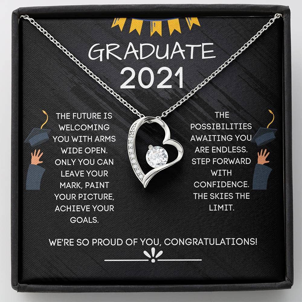 Personalized 23 Pendants Graduation Necklace for 2021 - Forever Love Sky Themed Jewelry | Perfect Graduation Gift for Her, Senior Present, Birthday Idea | Great for Commencement Ceremonies & Special Occasions