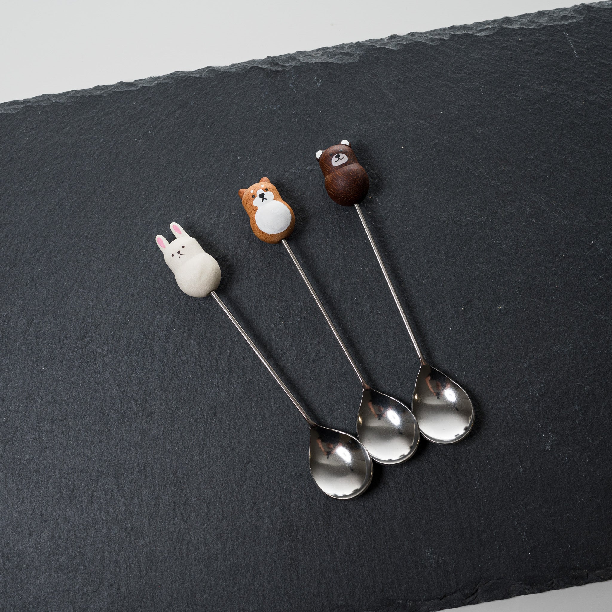 Handmade Animal-Themed Dessert Spoons - Set of 3 Adorable Designs for Kids Parties, Baby Showers & Ice Cream Treats