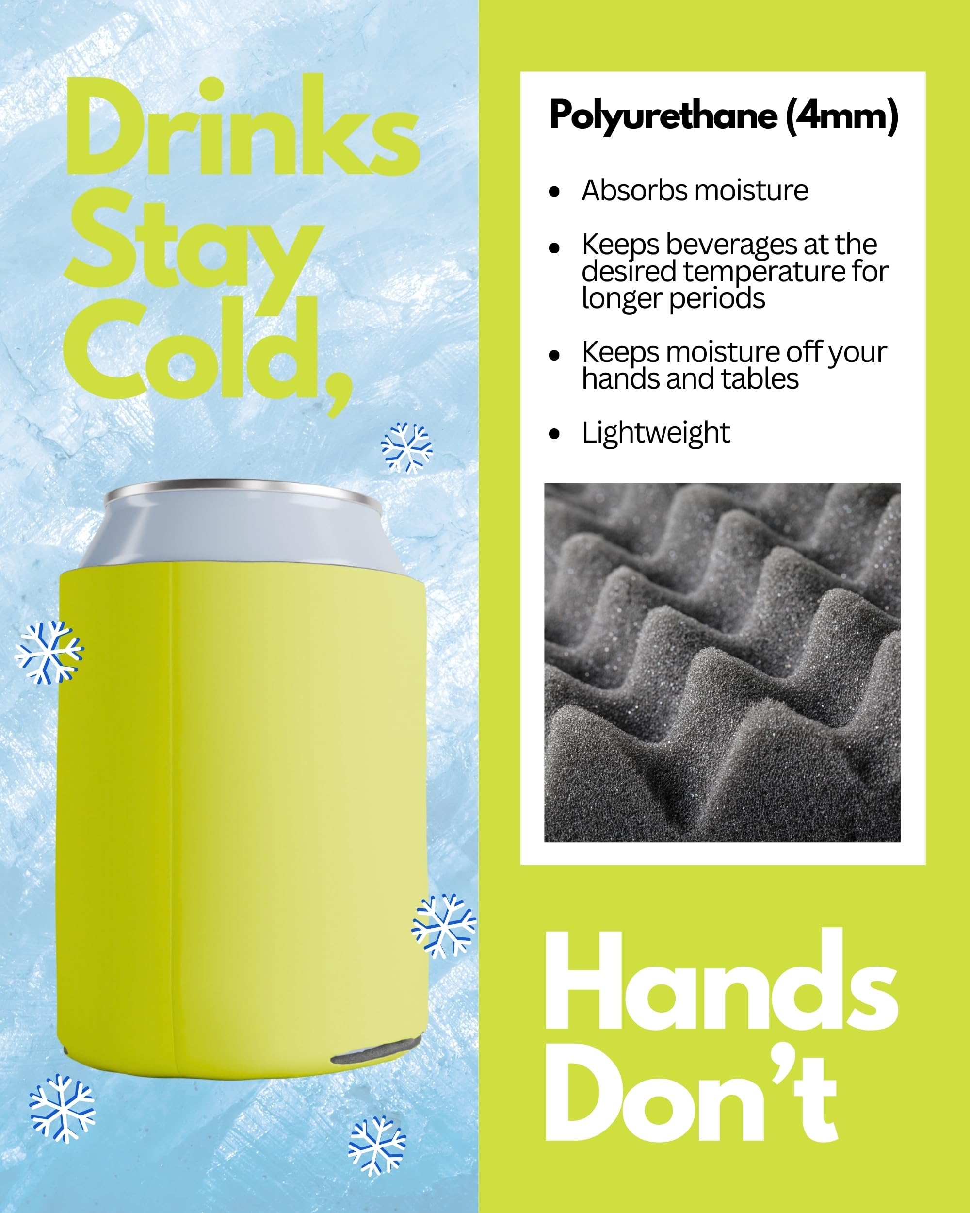 200 Pack Customizable Marigold Blank Can Cooler Sleeves for Beer & Soda - Sublimation Insulated Foam Drink Holders (12oz Regular & 16oz Tall) | Perfect for Parties, BBQs, Tailgating & Outdoor Events