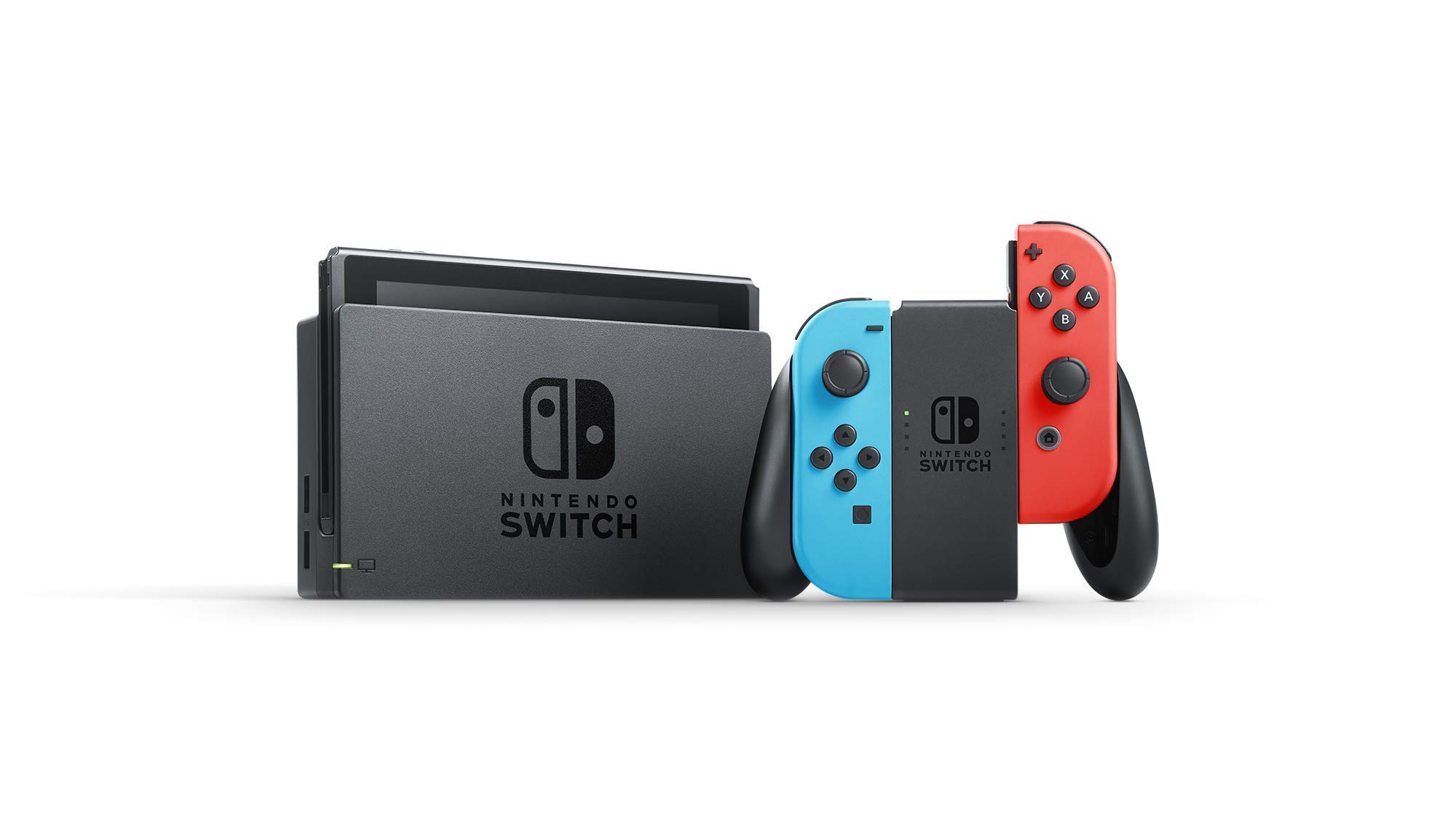 Refurbished Nintendo Switch Console with Neon Red & Blue Joy-Con - HD Gaming Handheld for Home & Travel - Play Anytime, Anywhere