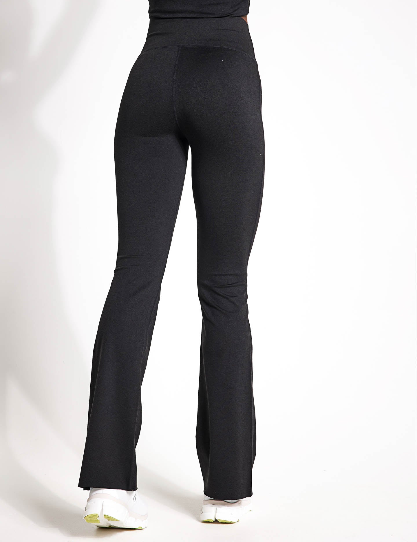 Halo Slim Flare Leggings - Black Heather - High Waist Yoga Pants for Women, Workout & Running - Perfect for Gym, Lounge & Everyday Wear
