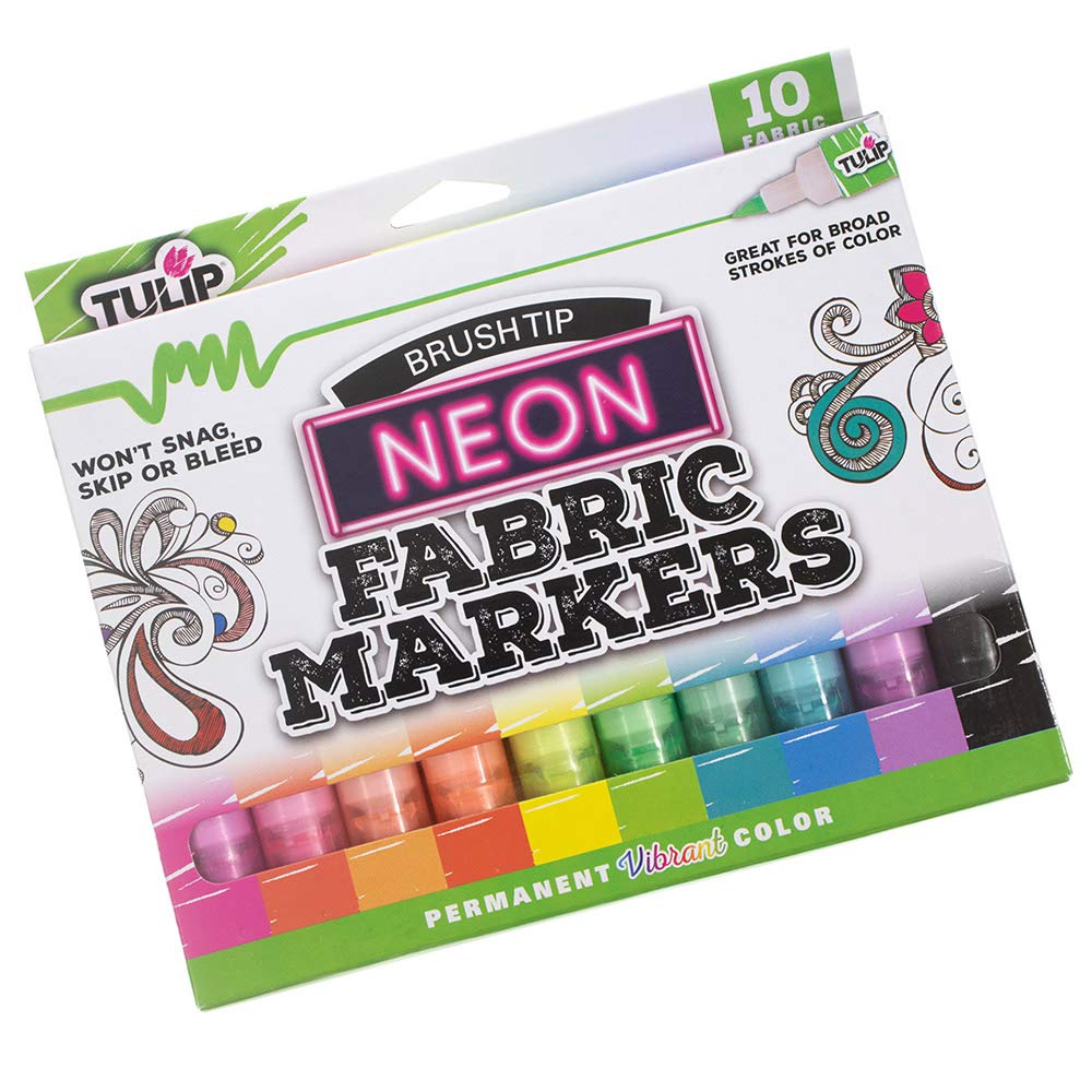 Craft County Fine Tip Fabric Markers - 2 Pack Set for DIY Clothes, Home Decor & Accessories - Vibrant Fade-Resistant Colors - No Bleed Nontoxic Markers for Wood, Leather & Natural Fabrics - Perfect for Custom T-Shirts, Canvas Shoes & Handmade Gifts