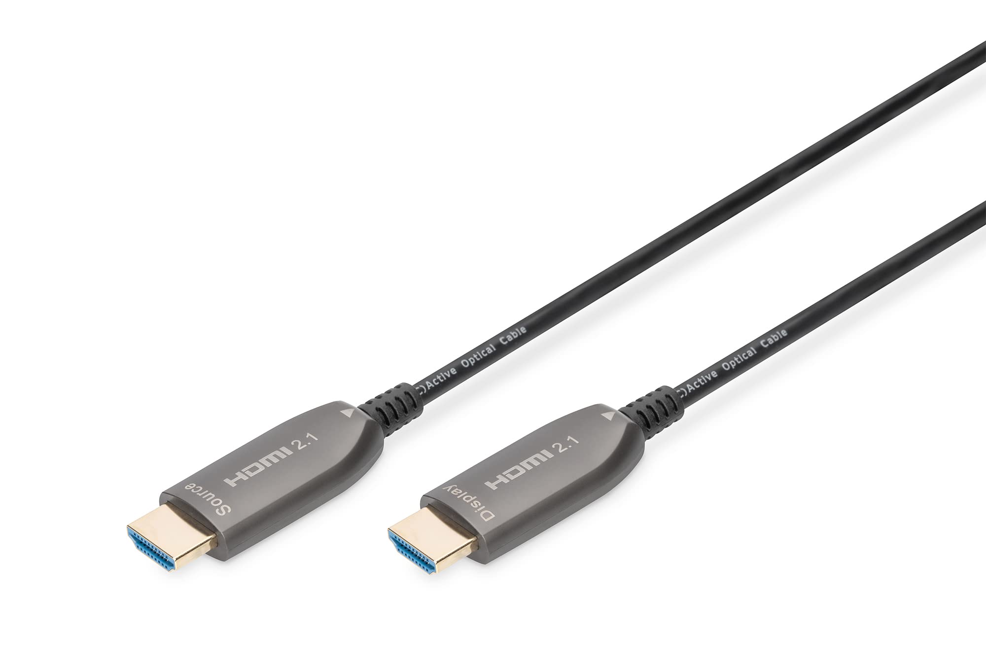 Digitus HDMI AOC Hybrid Fiber Optic Cable 15m - 8K@60Hz 4K@120Hz HDMI 2.1 Certified - Ultra HD HDR eARC HDCP 2.2 - Ethernet Channel - Gold Plated Connectors - Compatible with Smart TV, Projector, Gaming Monitor, Home Theater - Perfect for 8K Gaming, 4K Streaming & Professional AV Setups