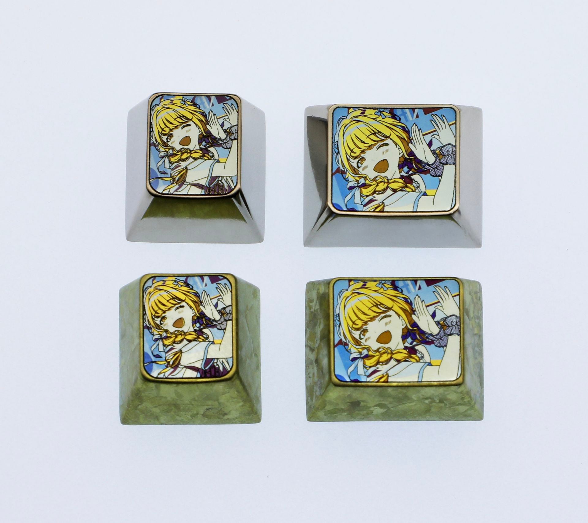 1U & 1.25U Titanium Alloy Keycaps - Premium Metal Custom Keycaps for Mechanical Keyboards (Gaming, Typing, Keyboard Decoration)