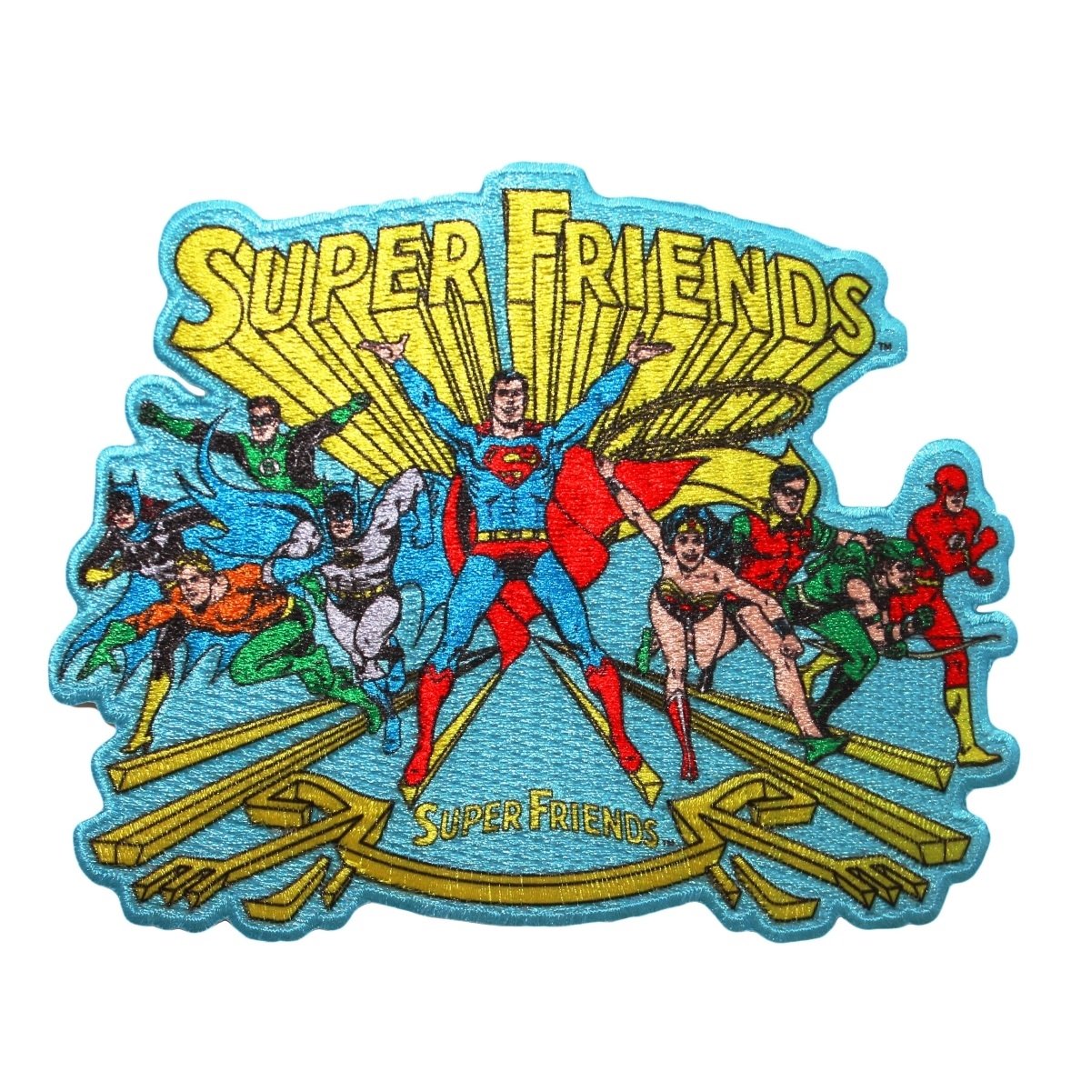 DC Comics Super Friends Embroidered Iron-On Patch - Official Licensed Merchandise for Jackets, Bags & DIY Crafts