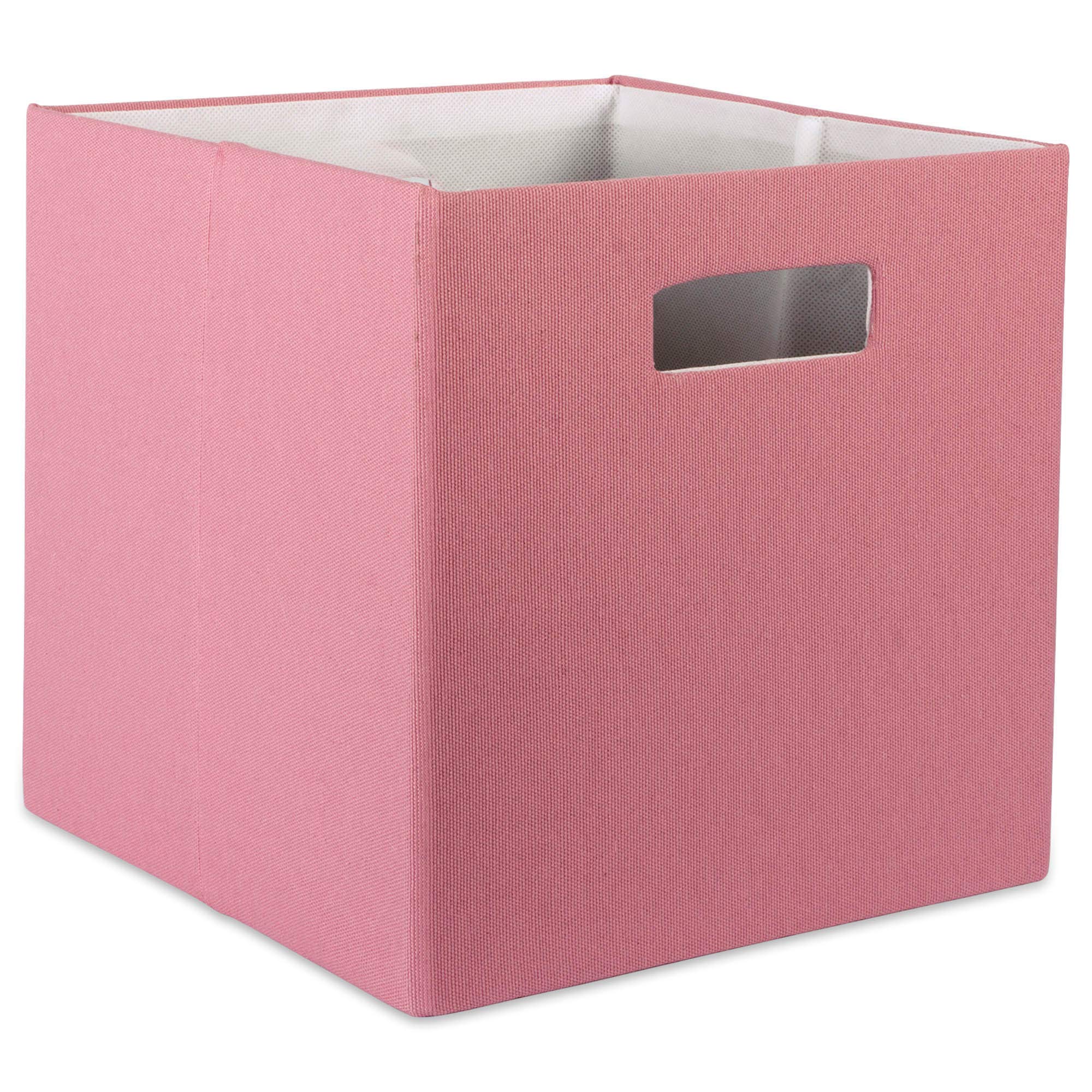 Rose Pink Cube Storage Bin 13