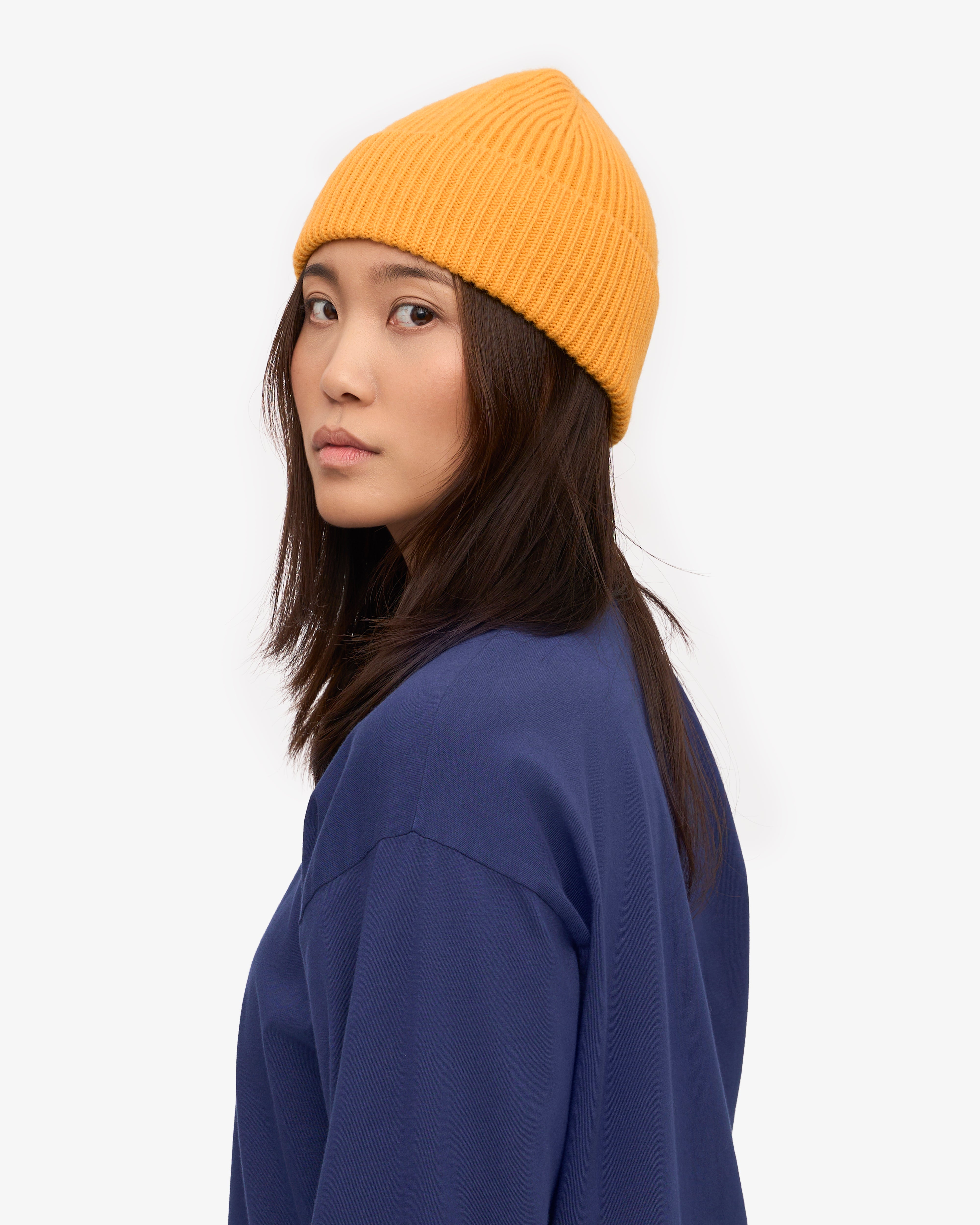 Premium Merino Wool Beanie - Soft & Warm Winter Hat for Men & Women - Burned Yellow - Perfect for Skiing, Hiking & Outdoor Activities