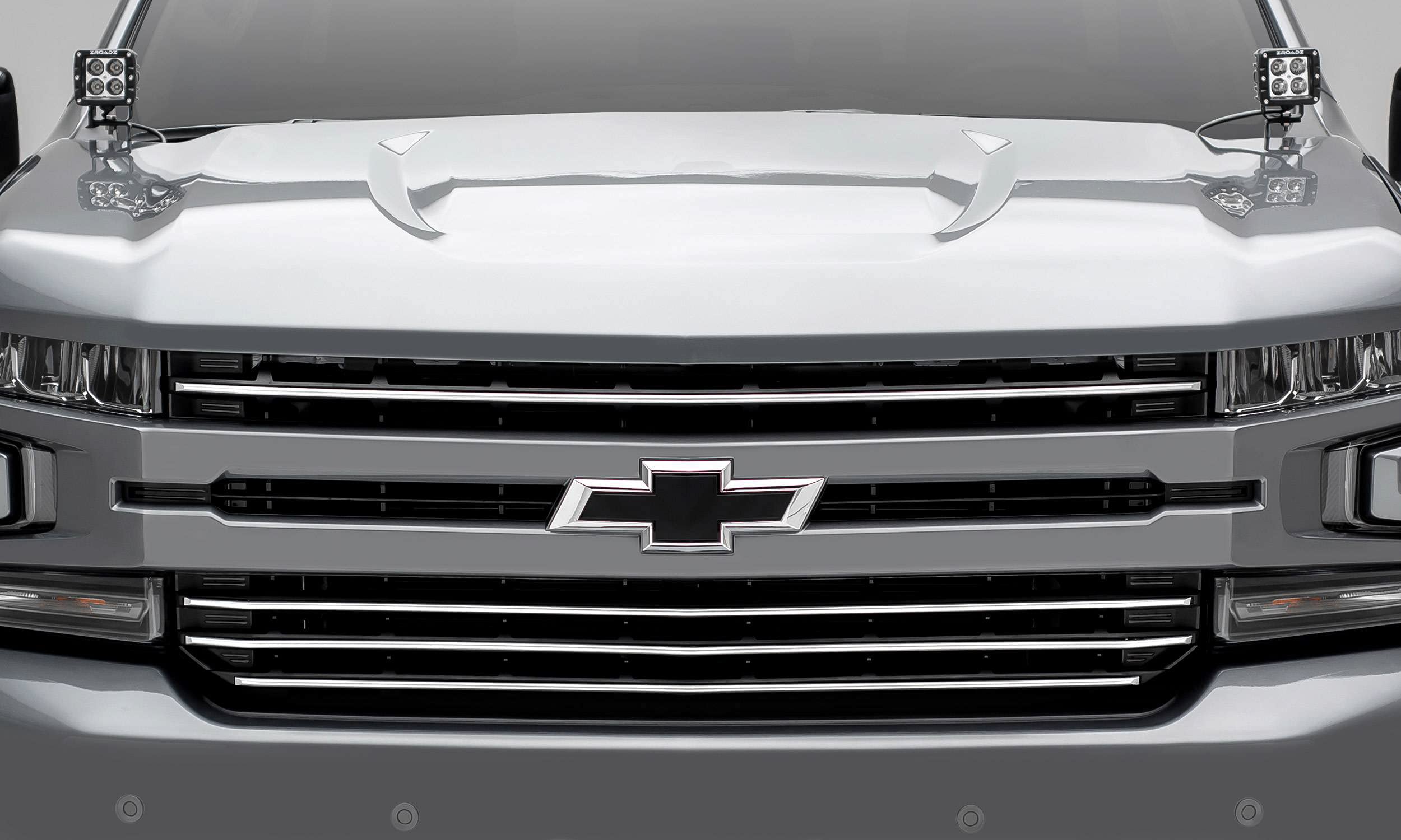 2019-2022 Chevy Silverado 1500 Trail Boss RST LT Billet Grille - Brushed Horizontal Round 4-Piece Overlay (PN#6211233) | Fits Non-Camera Models | Upgrade Your Truck's Front End Style