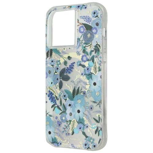 Case Mate Rifle Paper Co. MagSafe Compatible iPhone 14 Pro Max Case - Garden Party Blue Floral Design | Perfect for Everyday Use, Travel & Gift Giving