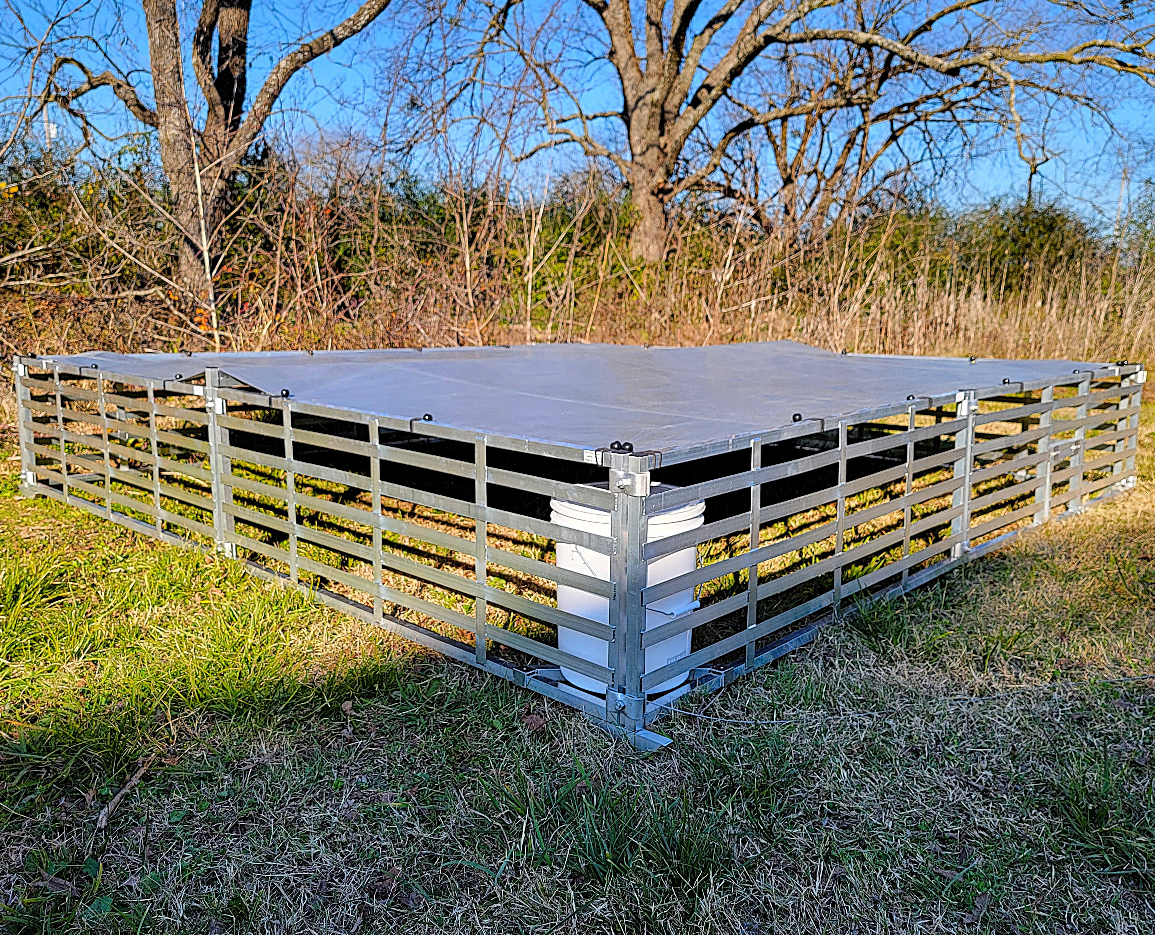 Rite Farm 10'X10' Aluminum Mobile Chicken Tractor Coop for Broilers & Poultry - Portable Outdoor Poultry Pen for Meat Birds, Egg Layers & Free Range Chickens - Perfect for Backyard Farming, Homesteading & Sustainable Agriculture