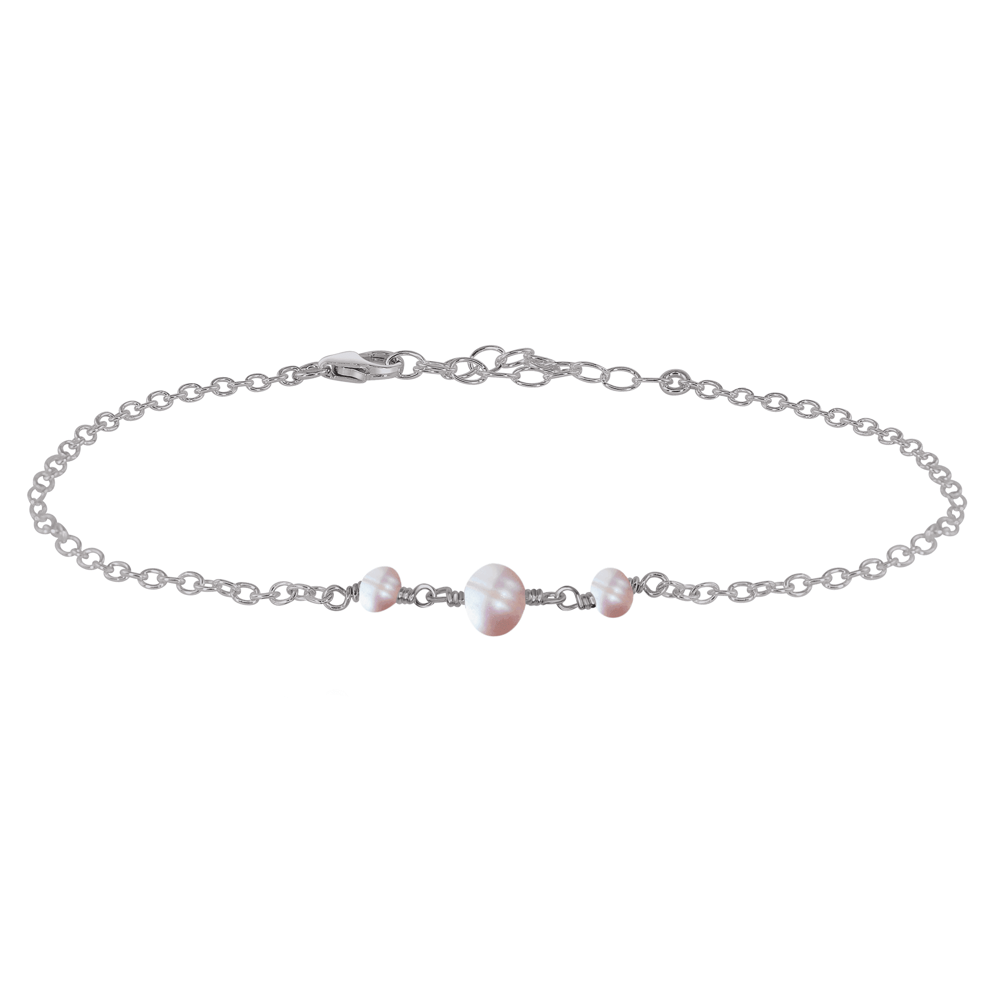 Elegant White Freshwater Pearl Beaded Chain Anklet for Women - Perfect for Beach Weddings, Summer Outfits & Boho Style Accessories