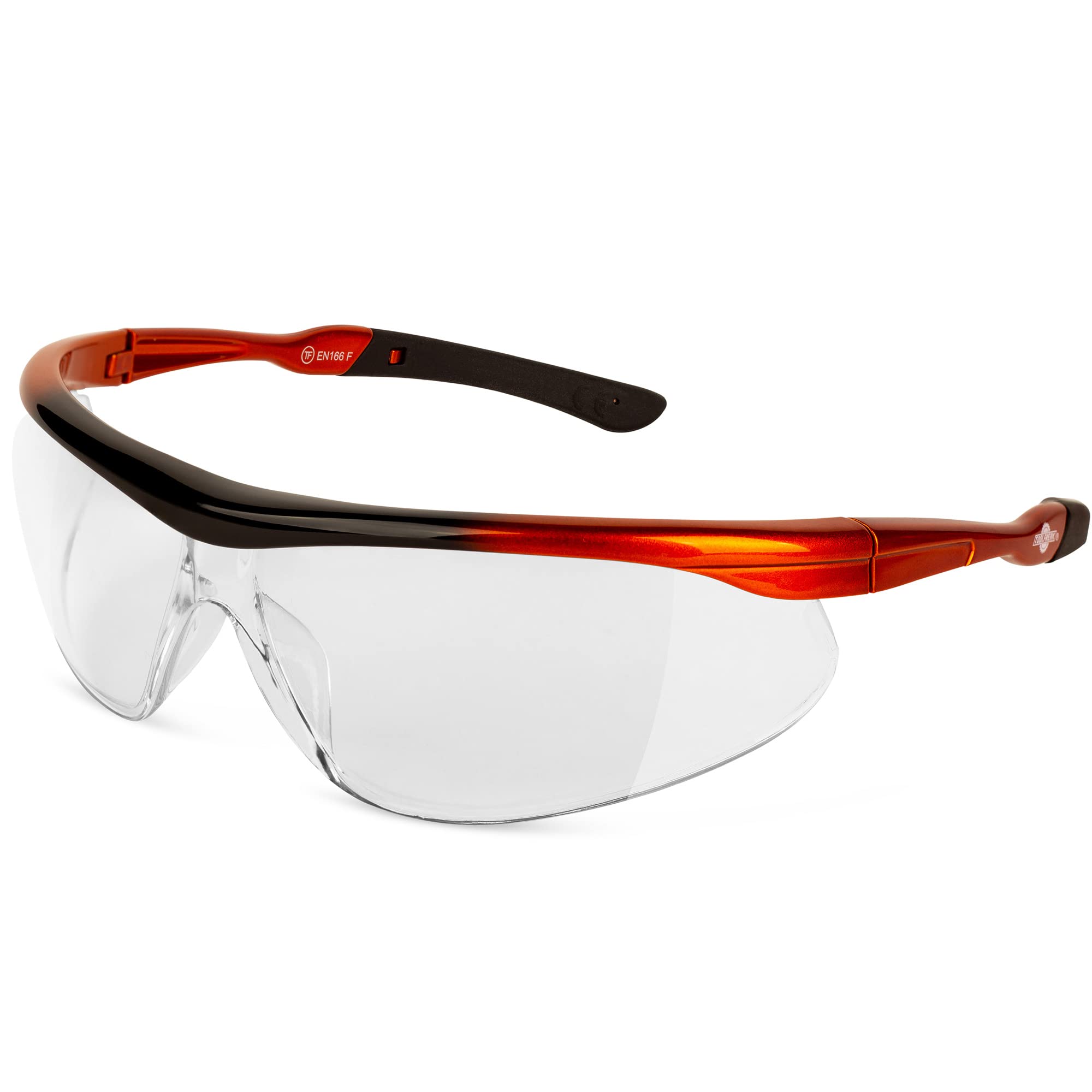 ToolFreak Agent Safety Glasses - ANSI Z87.1 Certified, Wraparound UV & Impact Protection with Pouch & Neck Cord - Ideal for Construction, Woodworking, and DIY Projects