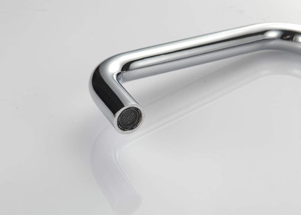 360 Degree Swivel Kitchen Faucet - Solid Brass Single Handle Mixer Sink Tap with Hot & Cold Water Control - Perfect for Modern Kitchens & Bathroom Sinks