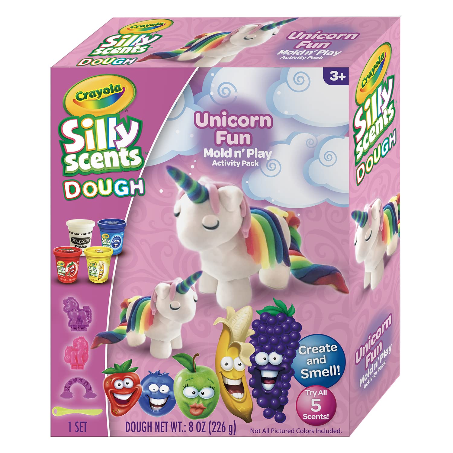 CRAYOLA Silly Scents Scented Modeling Dough Kit - Unicorn Themed with 4 Colorful Dough Pots & Molds | Creative Play for Kids, Sensory Toys, Arts & Crafts Activities, Birthday Party Favors