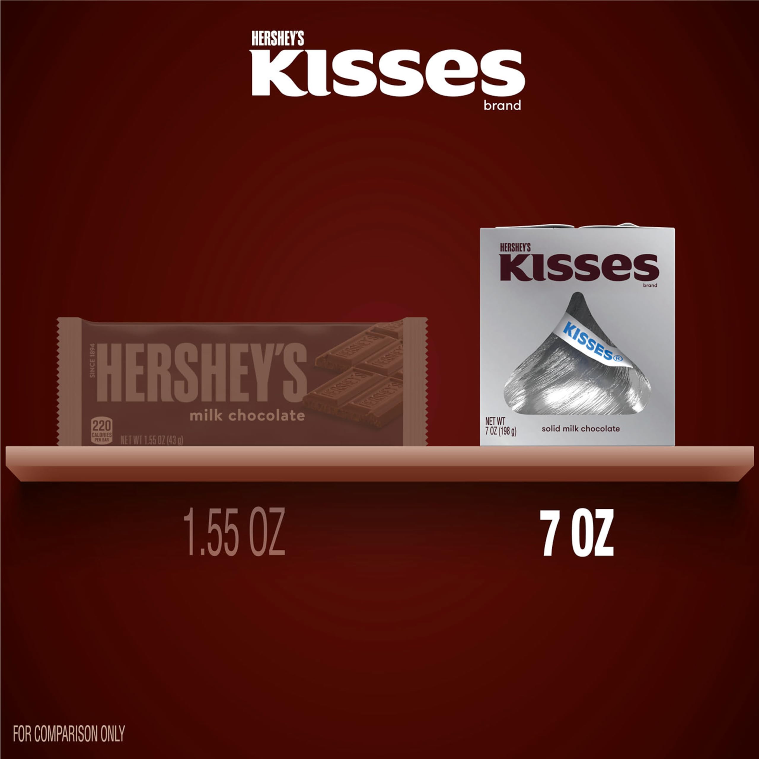 HERSHEY'S KISSES Solid Milk Chocolate Candy Gift Boxes - 7 oz (6 Count) - Perfect for Valentine's Day, Birthday Gifts & Party Favors