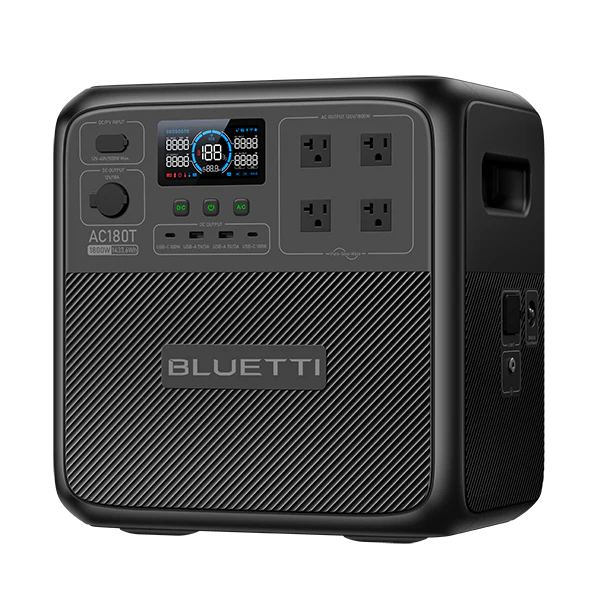 BLUETTI AC180T 1433Wh 1800W Portable Solar Power Station with UPS - Perfect for Camping, RV Trips, Home Backup & Emergency Power Outages