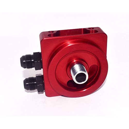 High-Performance Billet Oil Manifold - Red Anodized - Compatible with Dune Buggies & Off-Road Vehicles - Perfect for Racing, Sand Dunes & Off-Road Adventures
