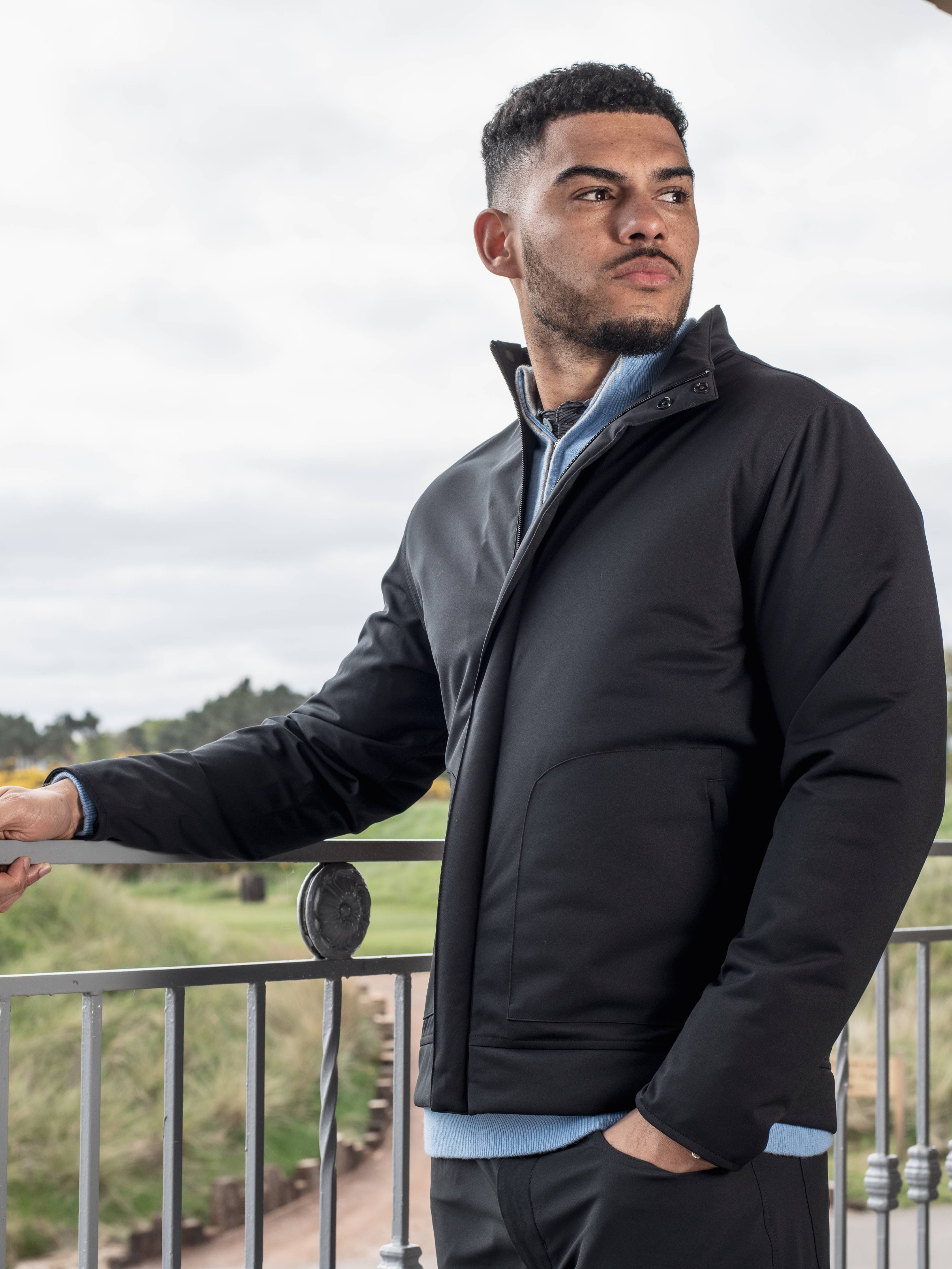 Premium Men's High Gauge Quilted Golf Jacket - Waterproof Windbreaker for Outdoor Sports & Casual Wear