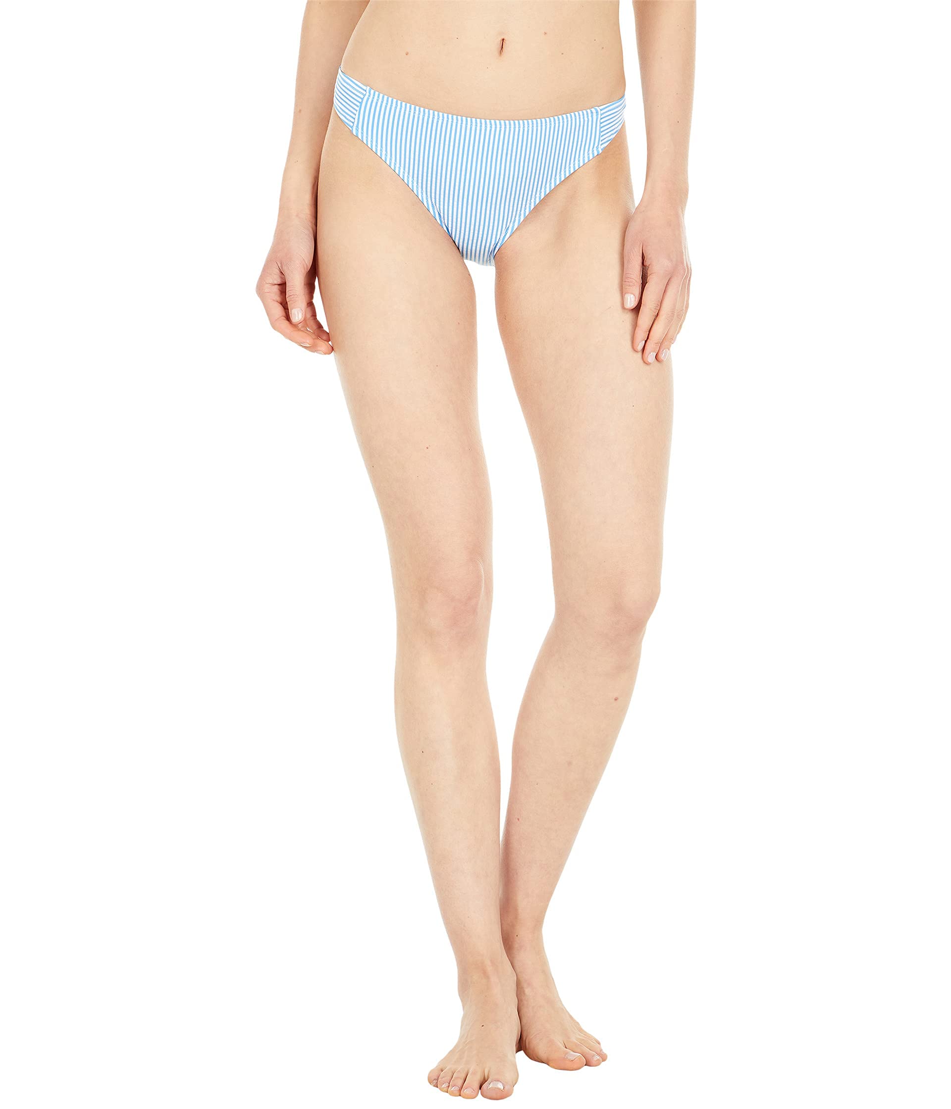 Southern Tide Deanna Seersucker Bikini Bottoms - Women's Swimwear High Waisted Bathing Suit Bottom in Boat Blue, Size Large | Perfect for Beach Vacations, Pool Parties & Summer Getaways