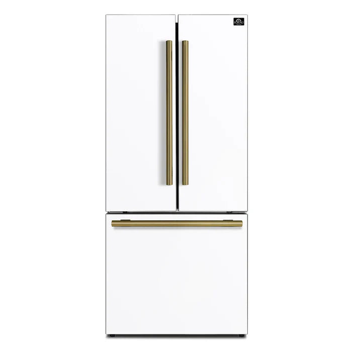 Forno Espresso Gallipoli 30 Inch 17.5 cu. ft. French Door Refrigerator with Ice Maker - Stainless Steel FFFFD1974 - Perfect for Modern Kitchens & Entertaining