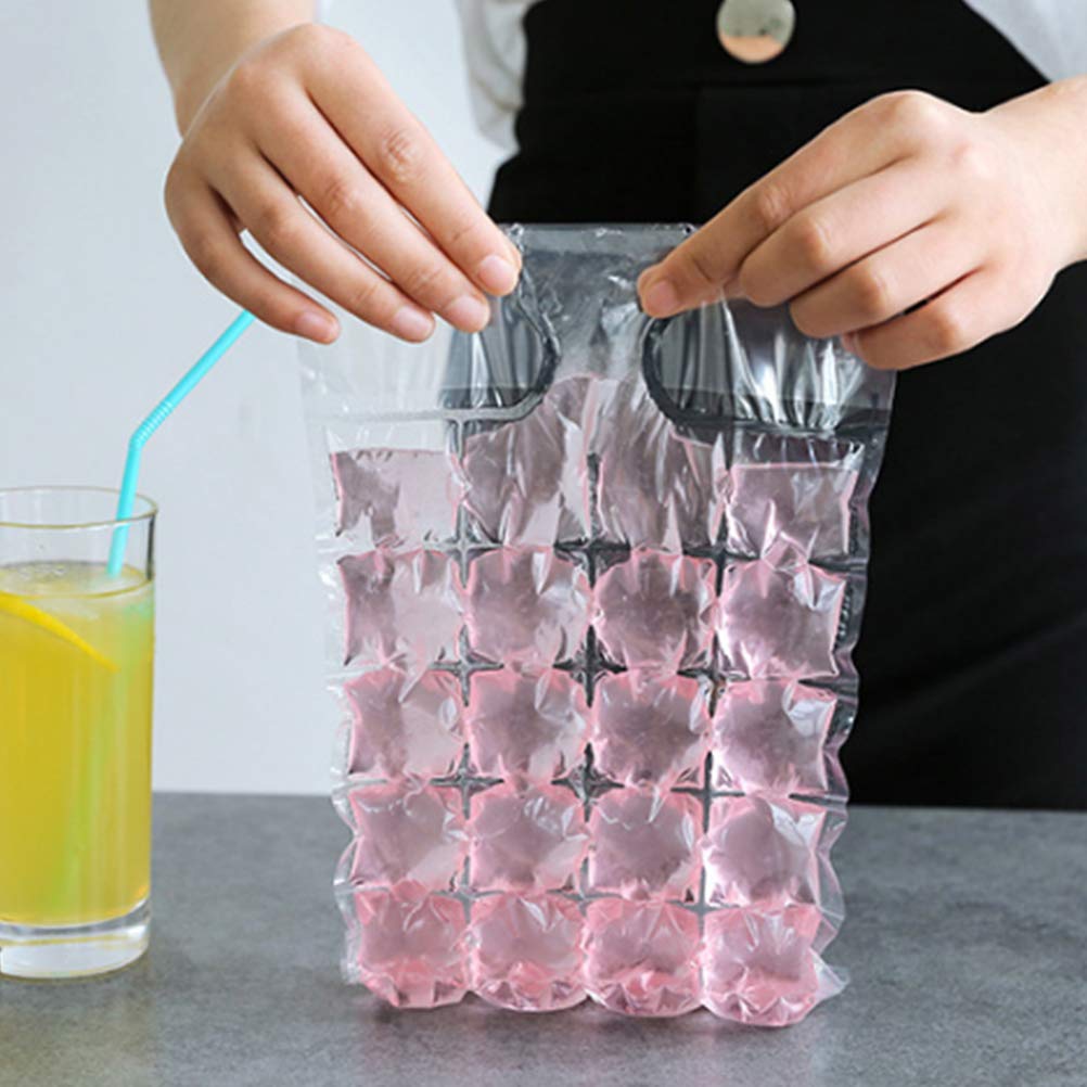 DOITOOL 50-Pack Self-Sealing Disposable Ice Cube Bags - Reusable Ice Cube Mold Tray for Juice, Cocktails, Smoothies & Party Drinks - Perfect for Home, Bar, and Outdoor Gatherings